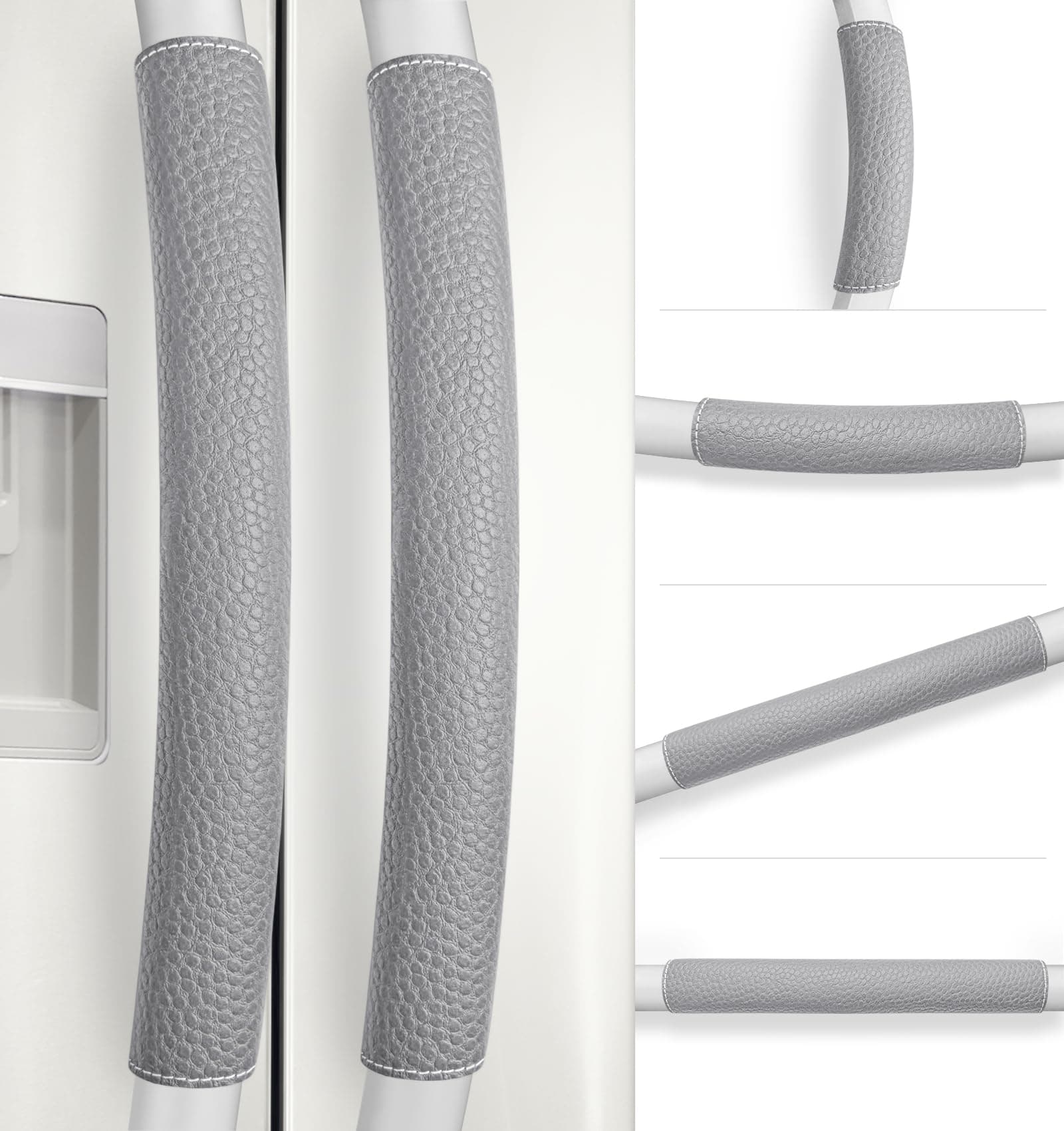 - Refrigerator Door Handle Covers, Set of 6, Adjustable Appliance Handle Covers, Keep Your Kitchen Clean, Microwave Oven Stove Dishwasher Handle Protector, Non Slip Fridge Handle Cover (Gray)