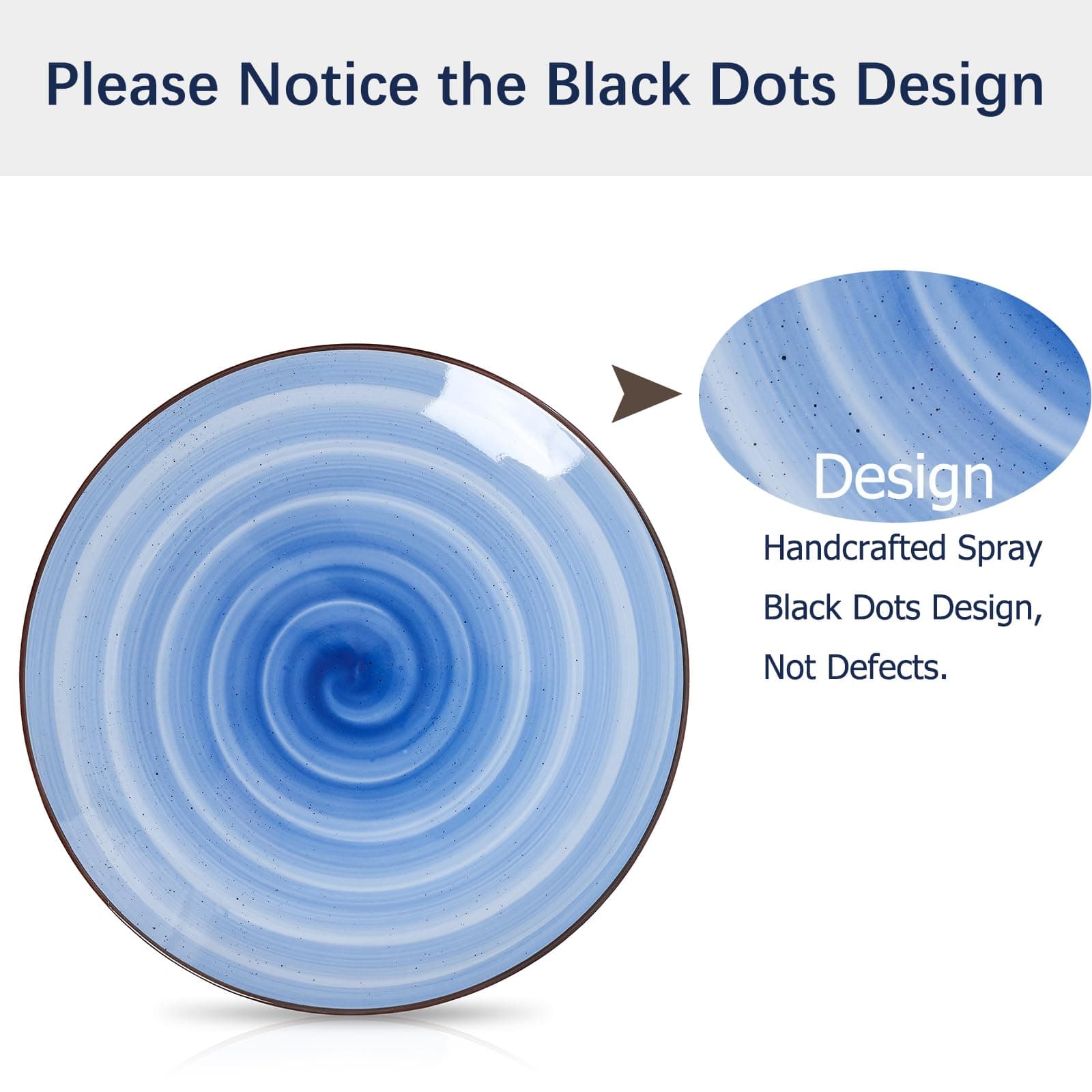 Selamica Ceramic 12-Pieces Dinnerware Sets, Kitchen Ceramic Plates and Bowls Sets, Dishes Set Service for 4, Dinner Salad Dessert Plates and Cereal Bowls Set, Gift, Gradient Blue