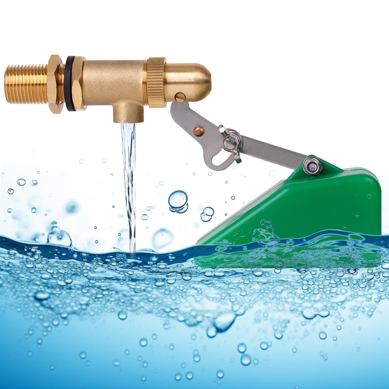 1/2" Adjustable Brass Float Ball Valve, Float Ball Valve for Water Tank, Automatic Fill Feed Humidifier with Adjustable Arm