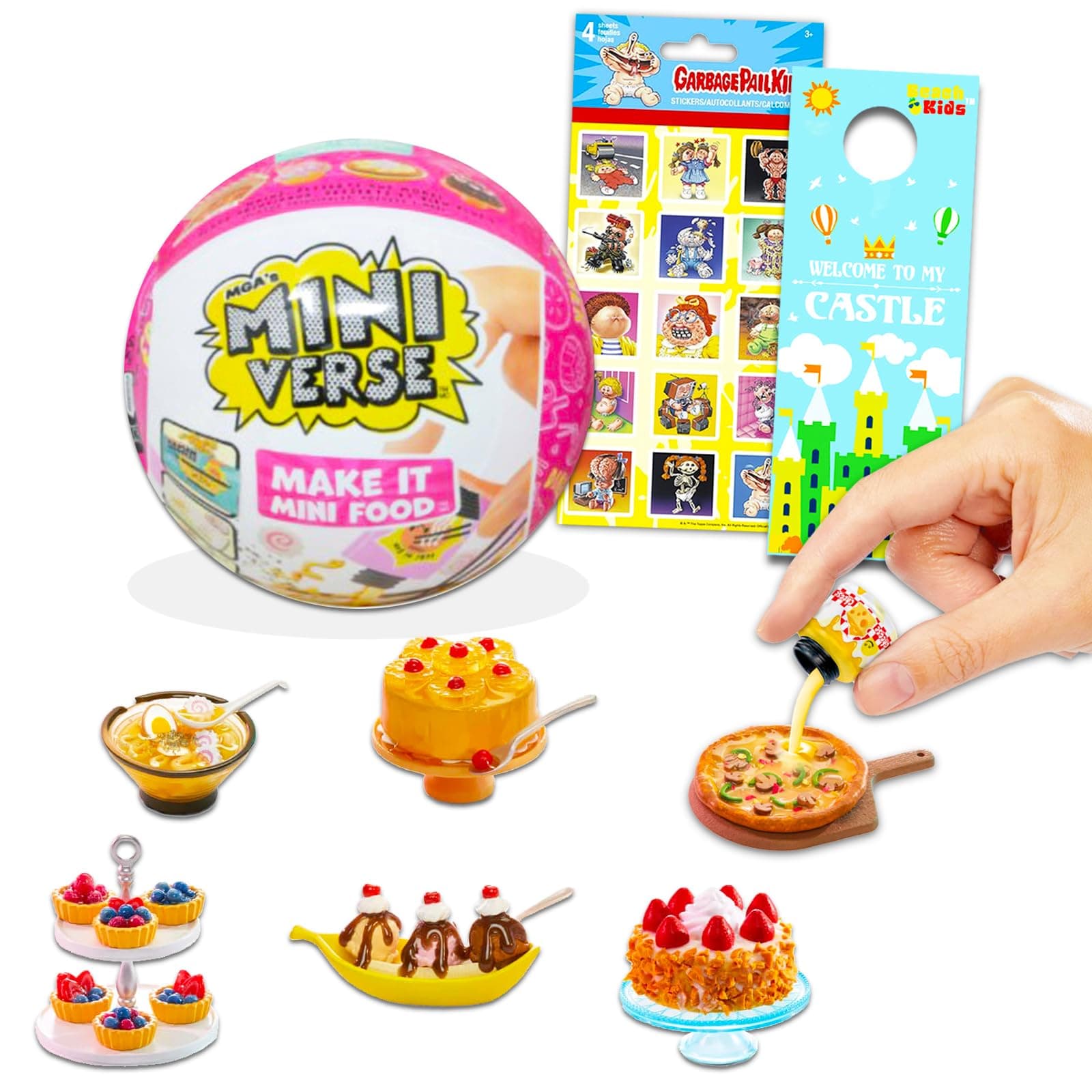 Miniverse Make It Mini Food Mystery Set - Blind Ball Bundle with Mystery Mini Food DIY Mini Toy Plus Bonus Stickers and More (Collectible Food Toys)