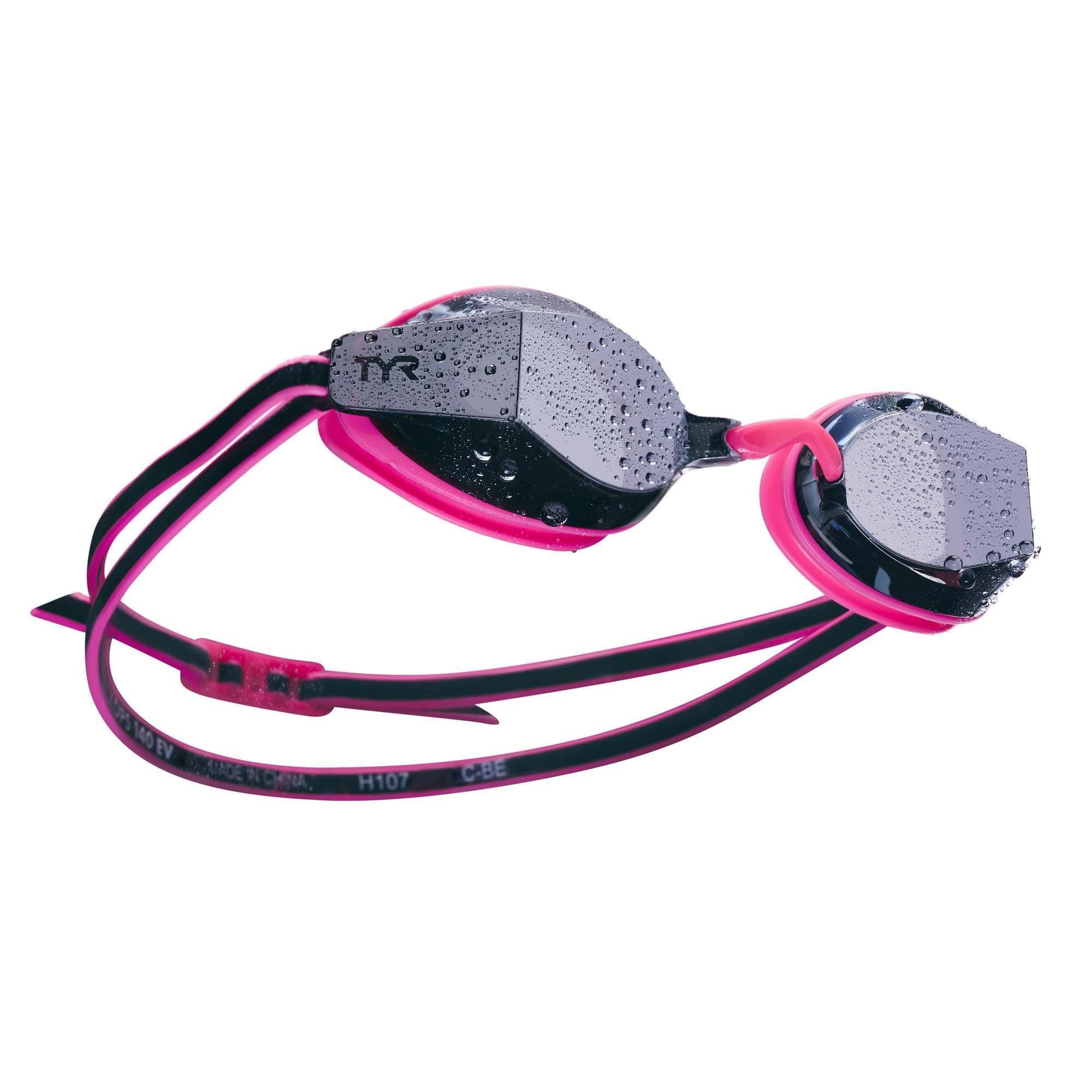 TYR Blackops 140 EV Racing Mirrored Goggles Junior Fit, Silver/Pink/Black