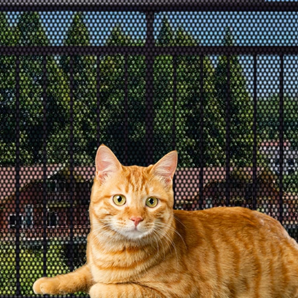 Cat Netting Balcony cat net Balcony Cat Anti-Fall Netting Pet Balcony Mesh Fence Net Child Safety Screen Protection Crib Mesh for Pets Baby Black (2.5X10FT(0.8 * 3 Meters))