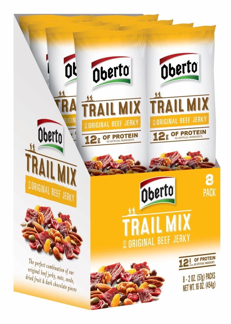 Oberto Original Beef Jerky Trail Mix, 2 Ounce (Pack of 8)