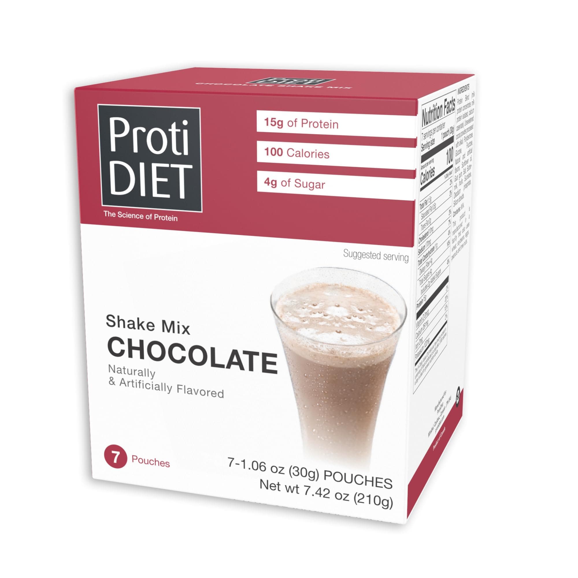 Chocolate Protein Shake - Low Fat, High Protein Drink for a Healthy Active Lifestyle - Quick and Easy Preparation Chocolate Protein Drink - 7 pouches per box