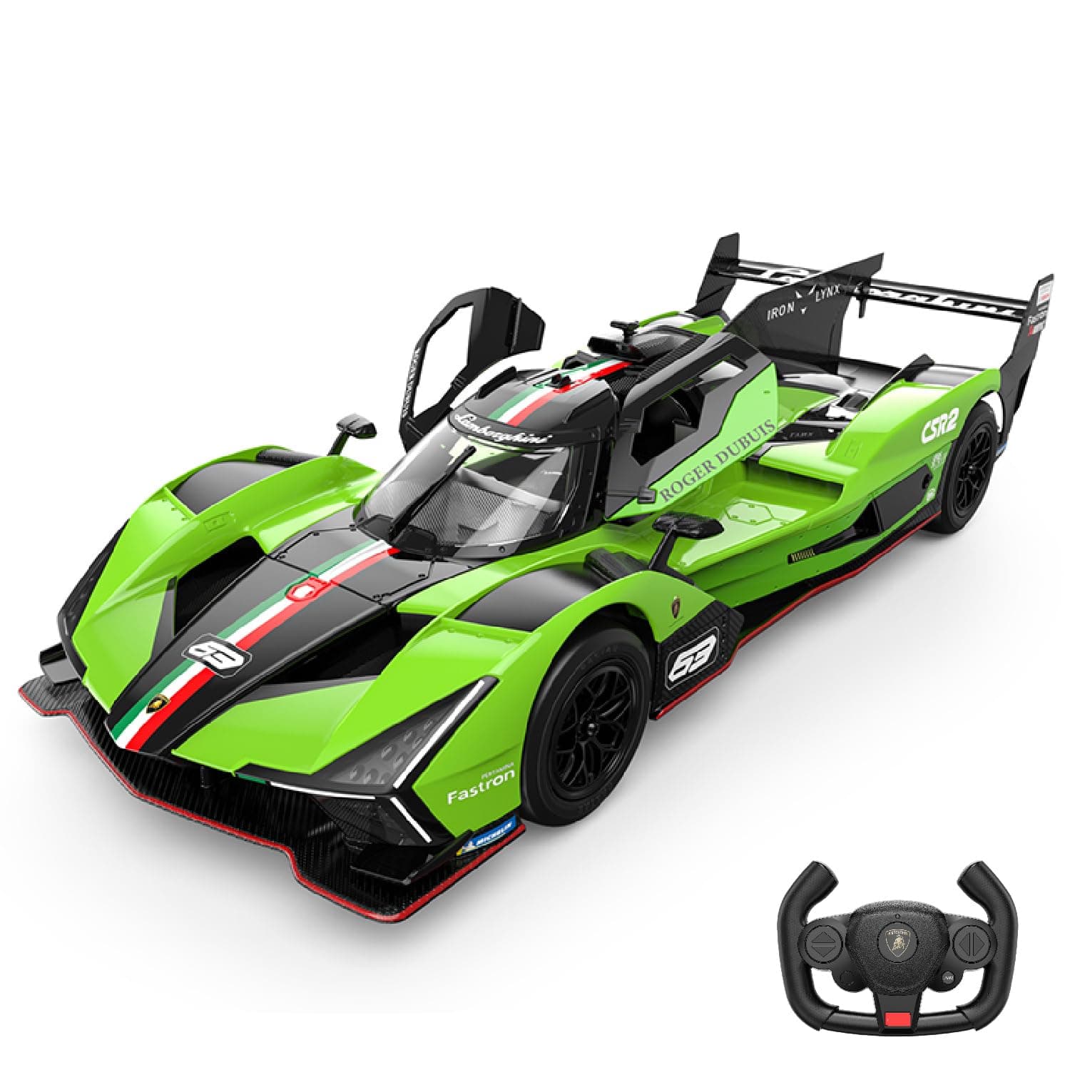 1/14 Scale Le Mans RC Car Licensed Lamborghini SC63 LMDh Remote Control Toy Car Model for Kids and Adults with Open Doors and Lights Gift for Kids and Adult