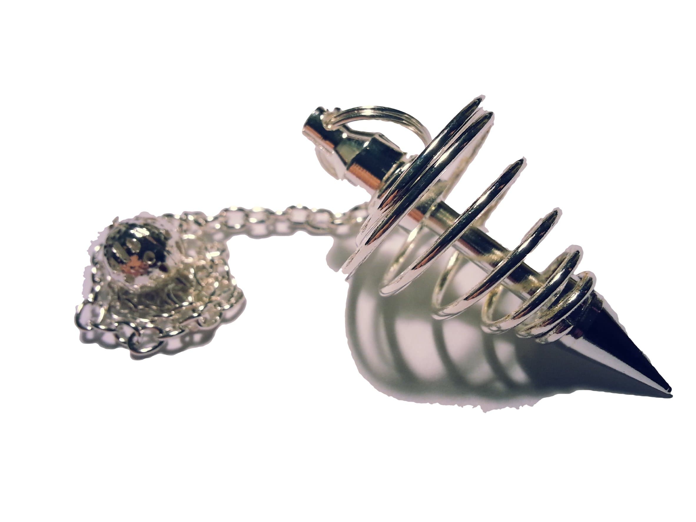 Metal Pendulum for Radiesty Esoteric (Type 9 Silver Spiral)