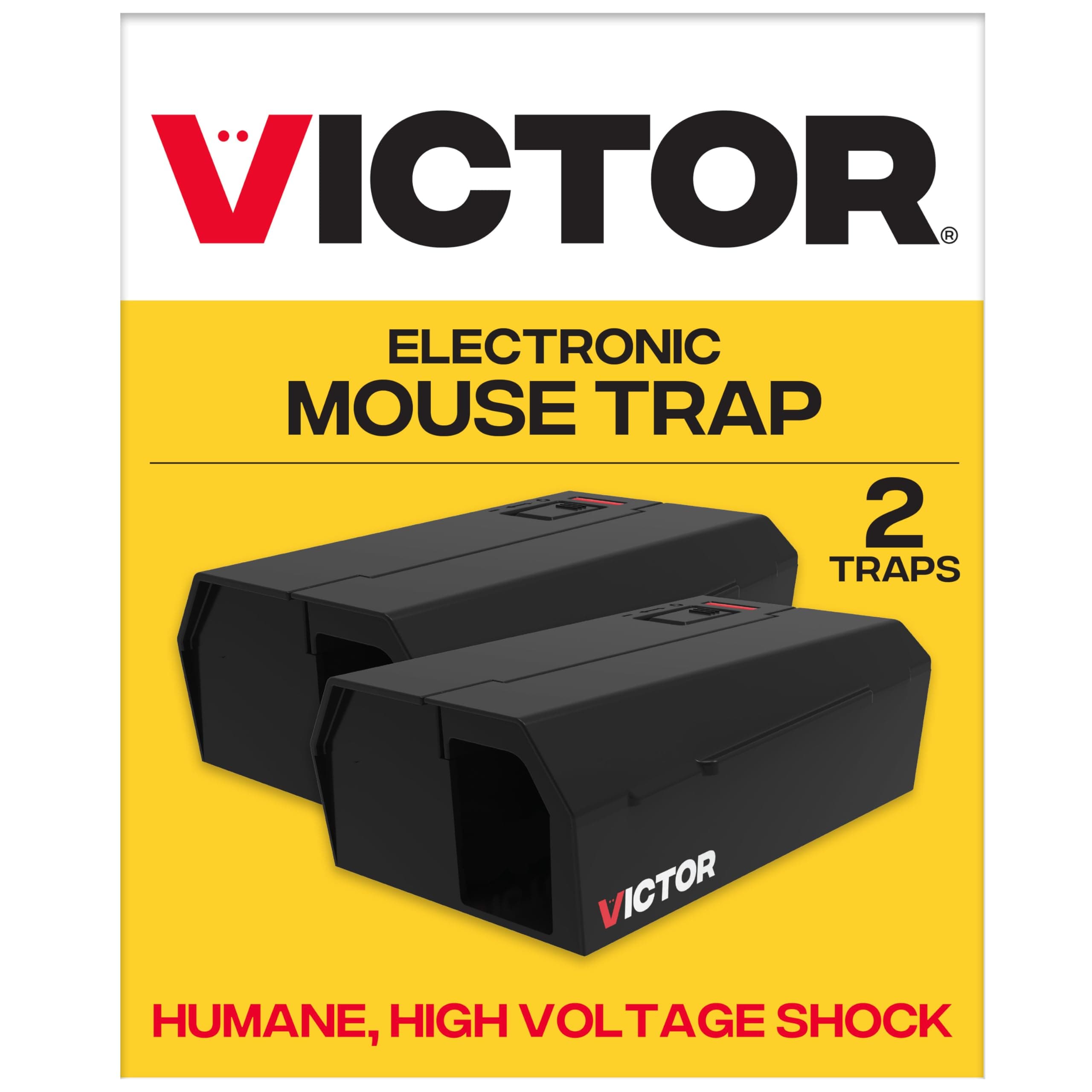Victor M250BSR-2 Indoor Electronic Humane Mouse Trap - No Touch, No See Electric Mouse Trap - 2 Pack