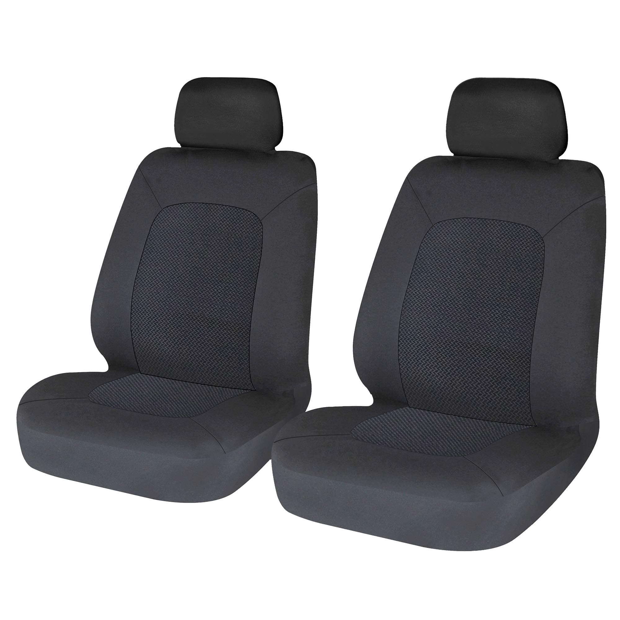 Sakura SS5401 Universal Fit Car/Van Seat Covers – Pair Of Front Car Seat Protectors, Durable Fabric Interior Protection, Easy Installation, Washable Black.