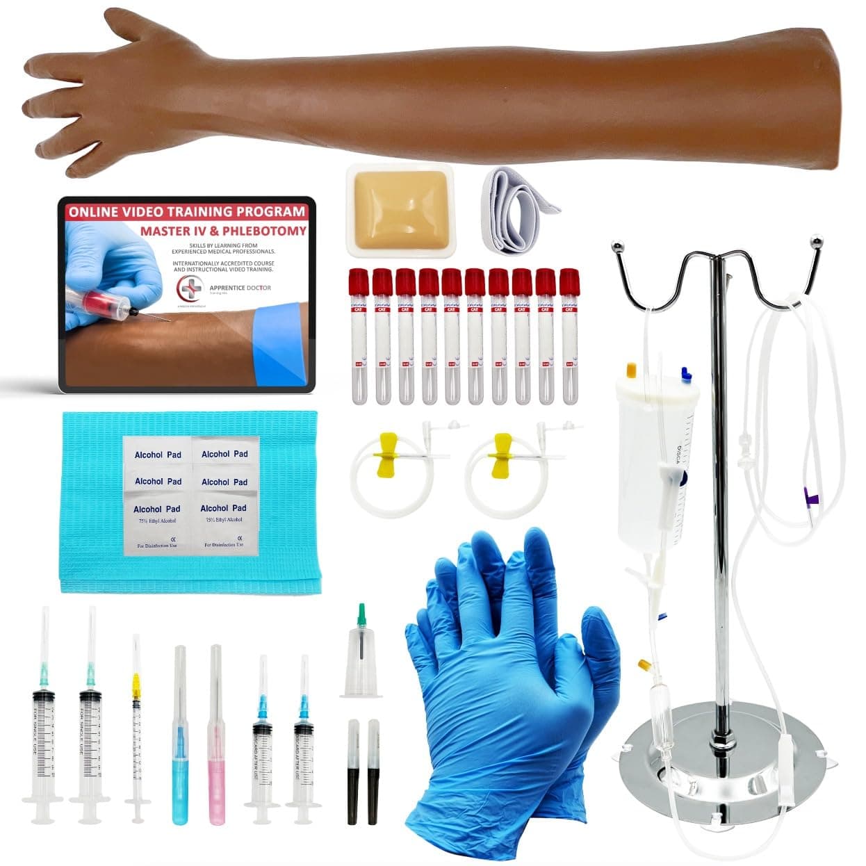 Phlebotomy Practice Kit for Nurses, Phlebotomists, & Medical Professionals - Practice & Perfect Venipuncture & IV Skills Before Working On Real People. Phlebotomy Gifts. The Apprentice Doctor