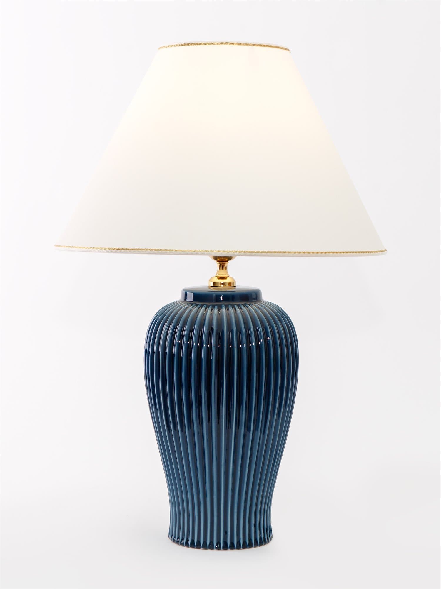 Table lamp Nobile blu Made of Ceramic Blue Table lamp E27 | Handmade in Italy Exclusive luminaire with 24 Karat Gold Finishing