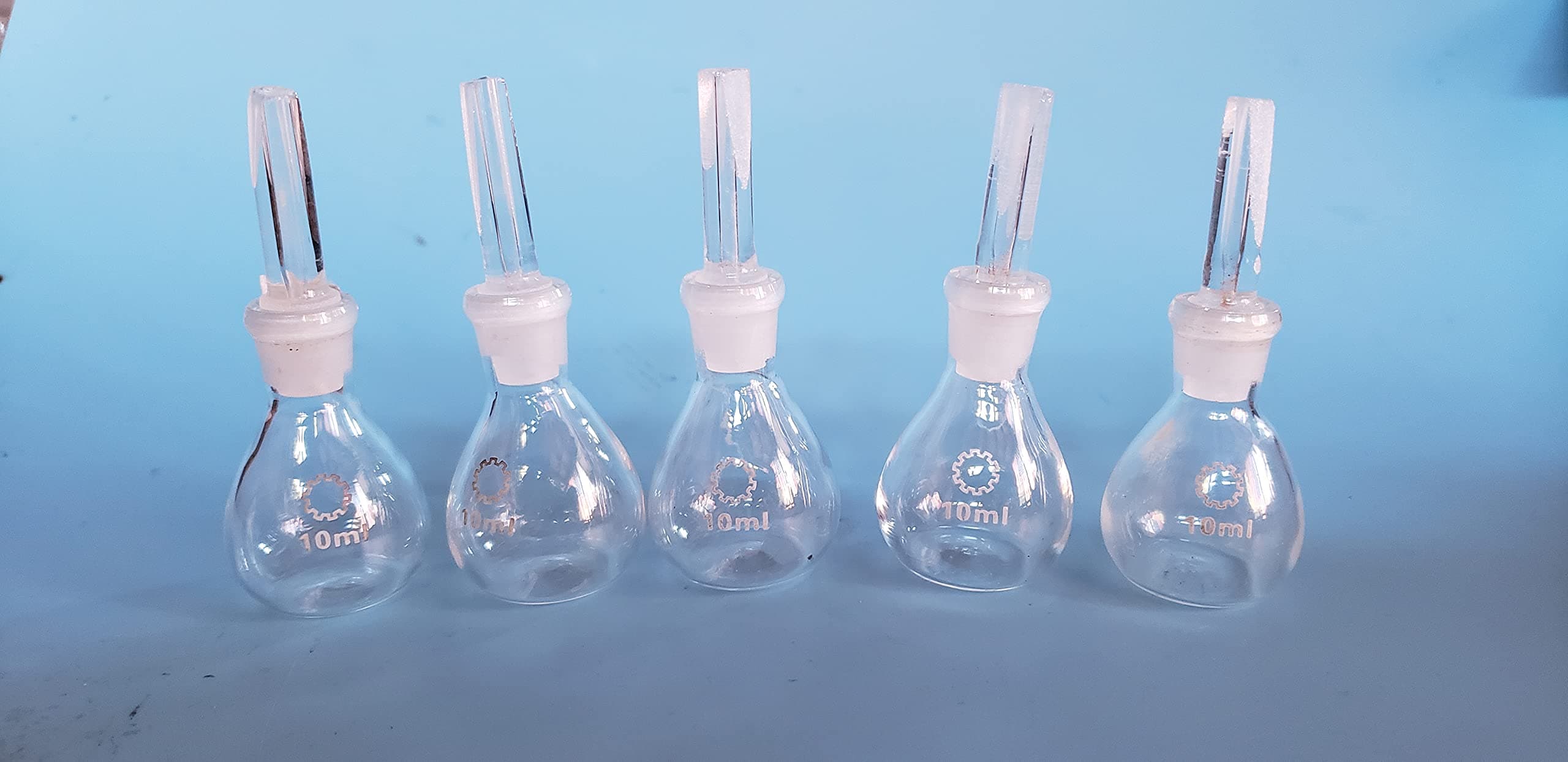 Lab glass Specific Gravity Bottle Pycnometer 10ml new(Bundle of 5)