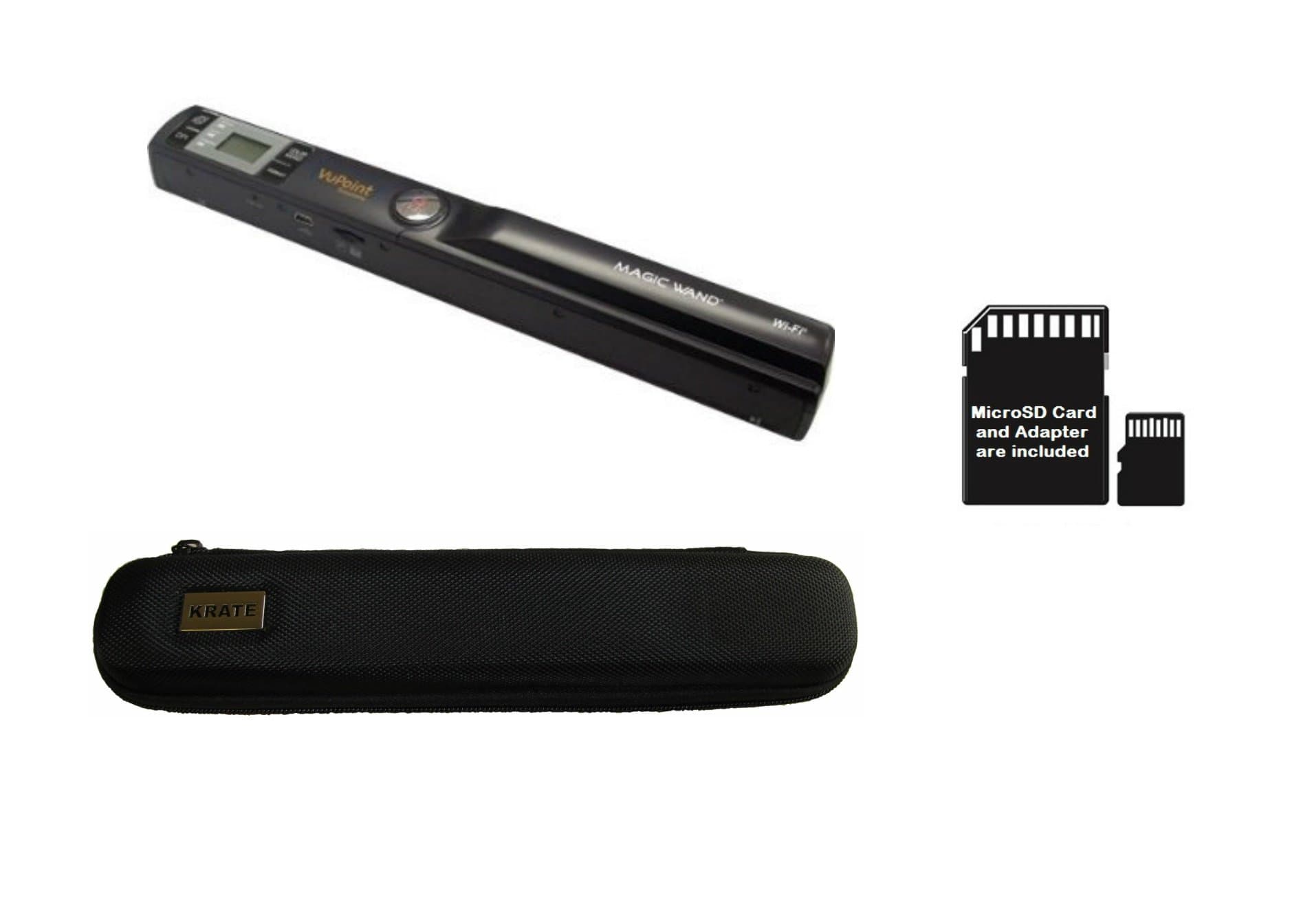 Vupoint Magic Wand WIFI Wireless Handheld Scanner PDSWF-ST44-VP Bundle For Document, Photo, Receipts, Books + JPG/PDF Bonus Travel Case & 4GB MicroSD