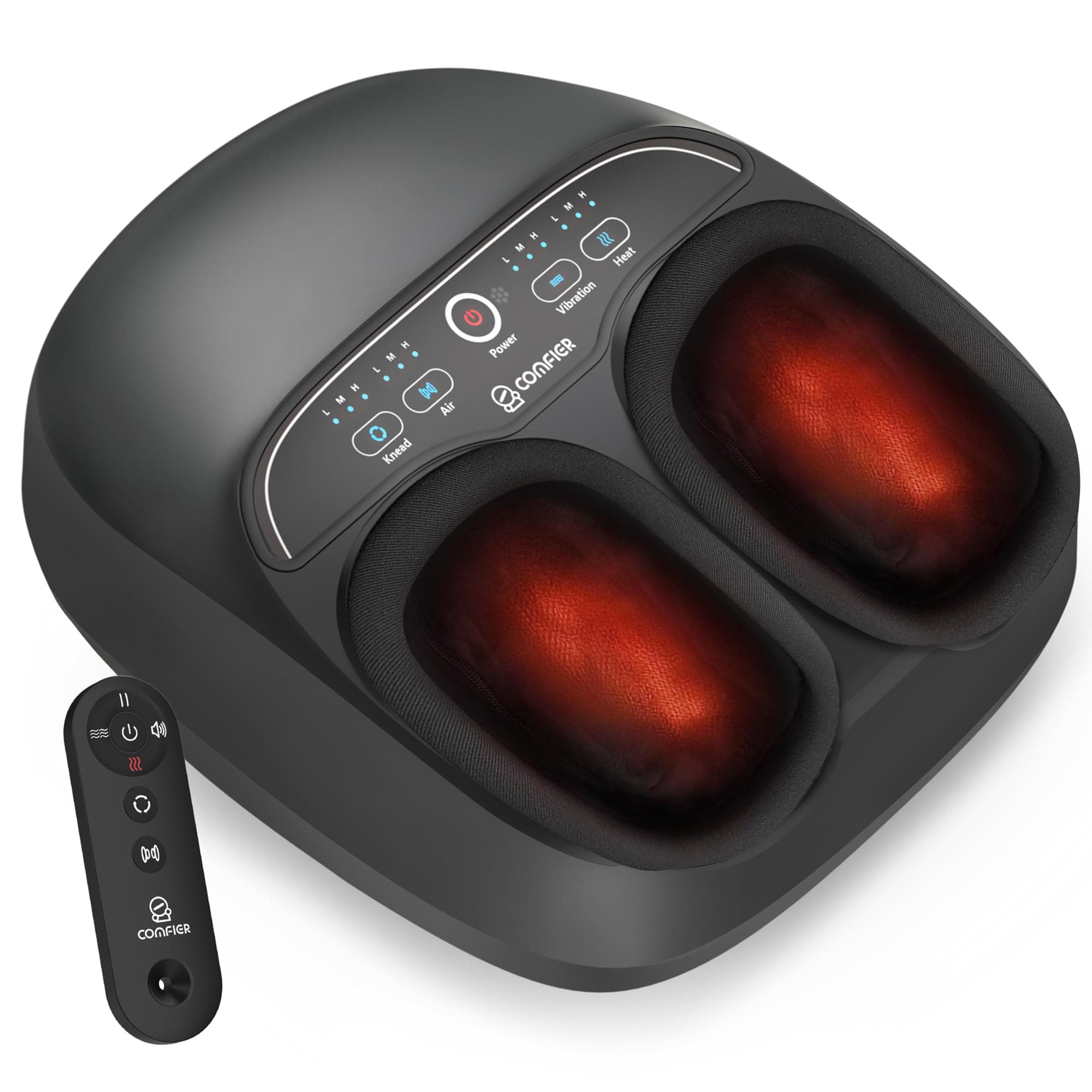 COMFIER Shiatsu Foot Massager with Heat,FSA Eligible HSA Store,Kneading,Vibration,Compression,feet Massager for Plantar Fasciitis Neuropathy,Mothers Day for Women,Men,Use at Home,Office,Size 13