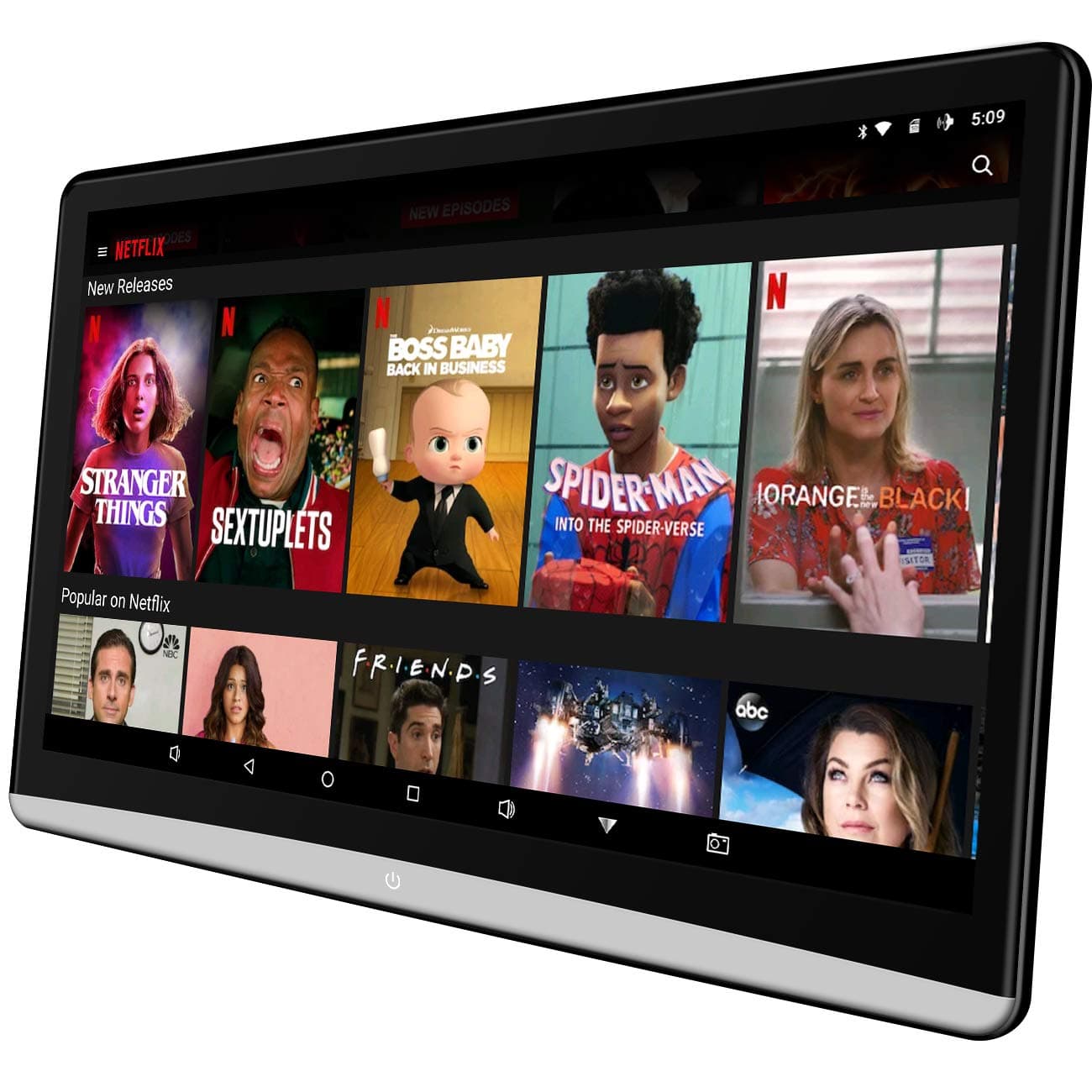 12.5 inch Android 9.0 Tablet with WiFi Car Headrest Video Player TV Monitor, 1920X1080 IPS Touch Screen, Support Bluetooth/HDMI in/Out/FM USB Micro SD Card