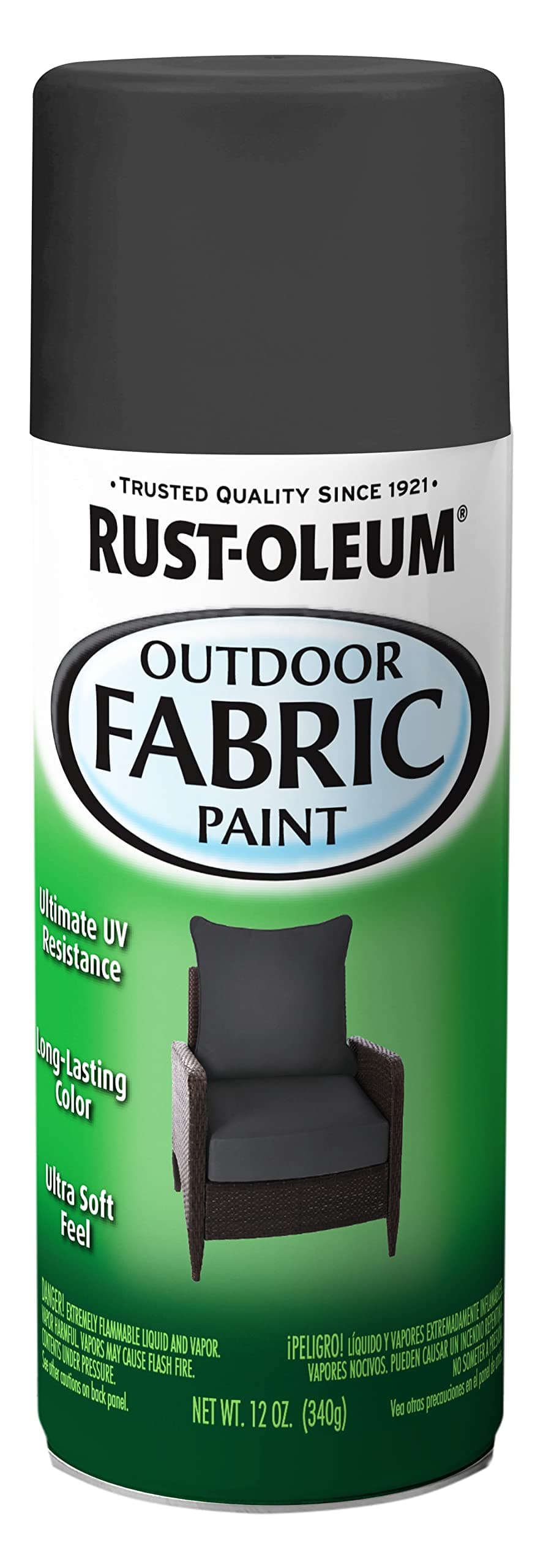 Rust-Oleum Outdoor Fabric Spray Paint, 12 oz, Graphite, (Pack of 1)