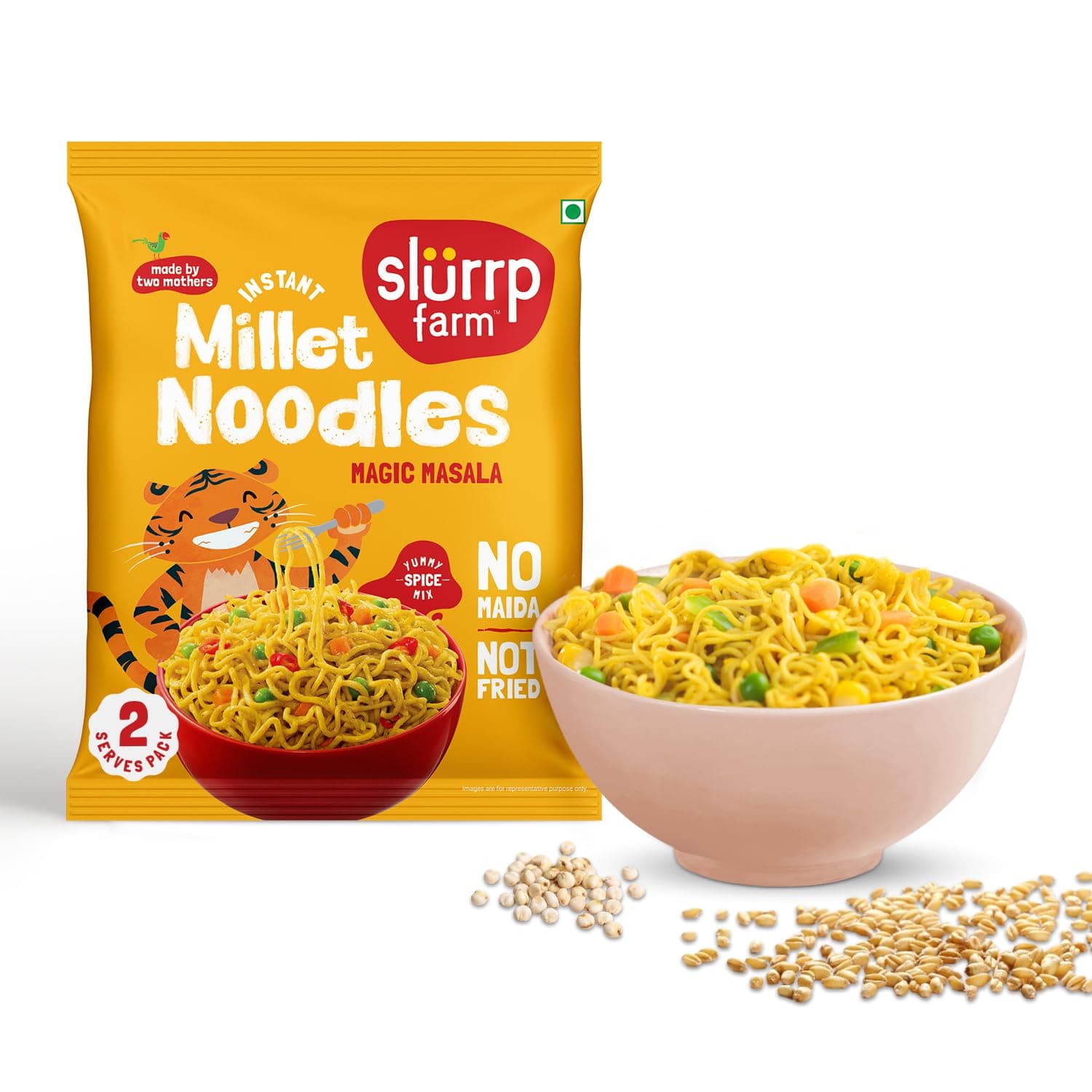 No White Flour, No MSG Instant Noodles | Magic Masala | Not Fried, Millet Noodles, 60g