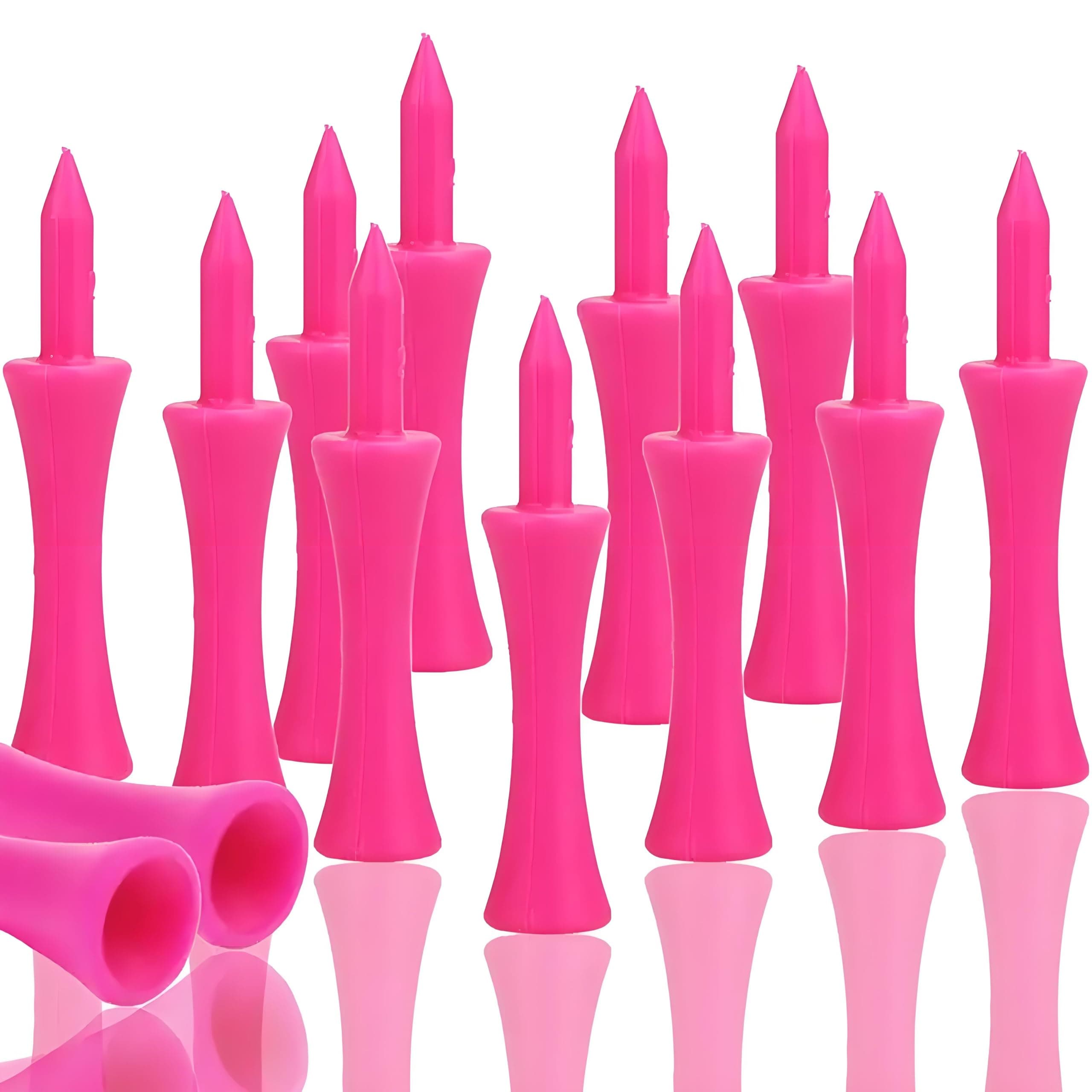 Golf Tees Plastic,Pink Golf Tees 57mm Pink Castle Tees Long Short Durable Portable Professional for Golfer Practice