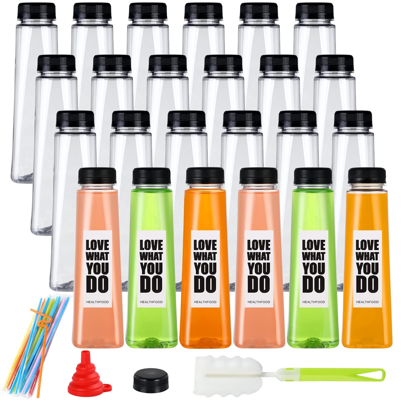 24 Pack 12oz Empty PET Plastic Juice Bottles