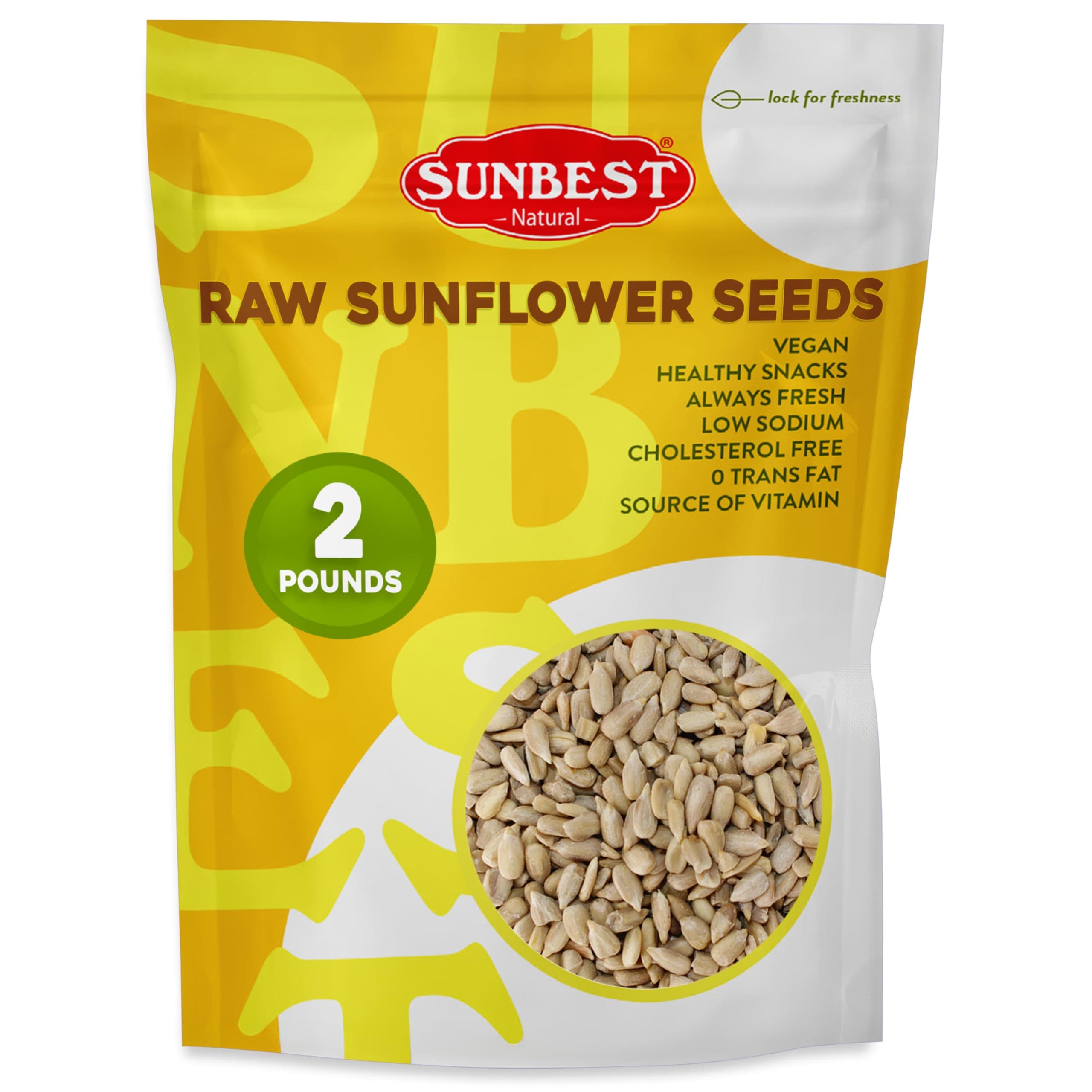 Raw Sunflower Seeds, 2 lbs – Unsalted & No Shell – Sunflower Seed Kernels to Eat – For Snacking, Baking & Topping – Road Trip, After School Snack for Kids & Adults – Kosher (32 oz)