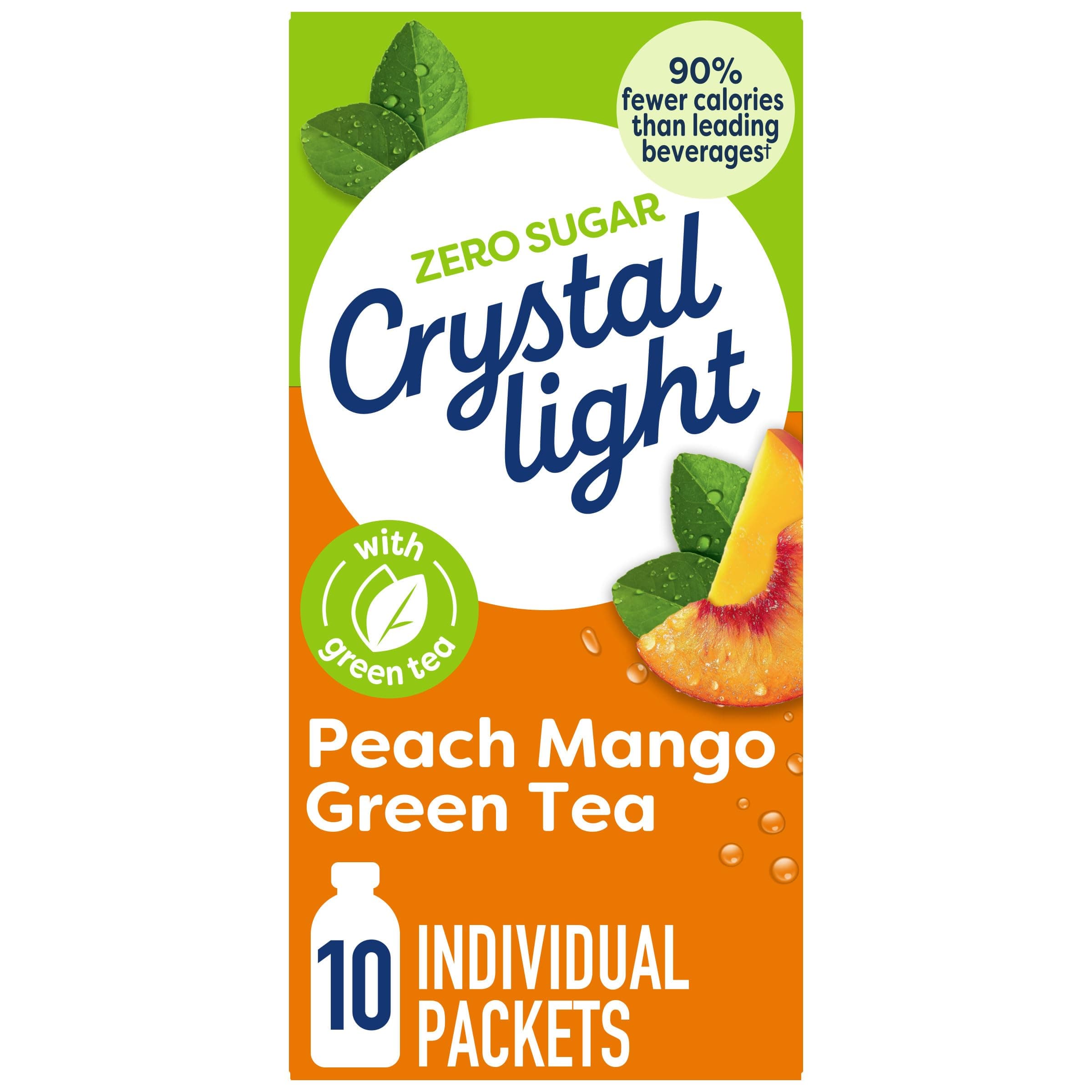 Crystal Light On-The-Go Green Tea Peach Mango, 0.8 ounce, 10 count