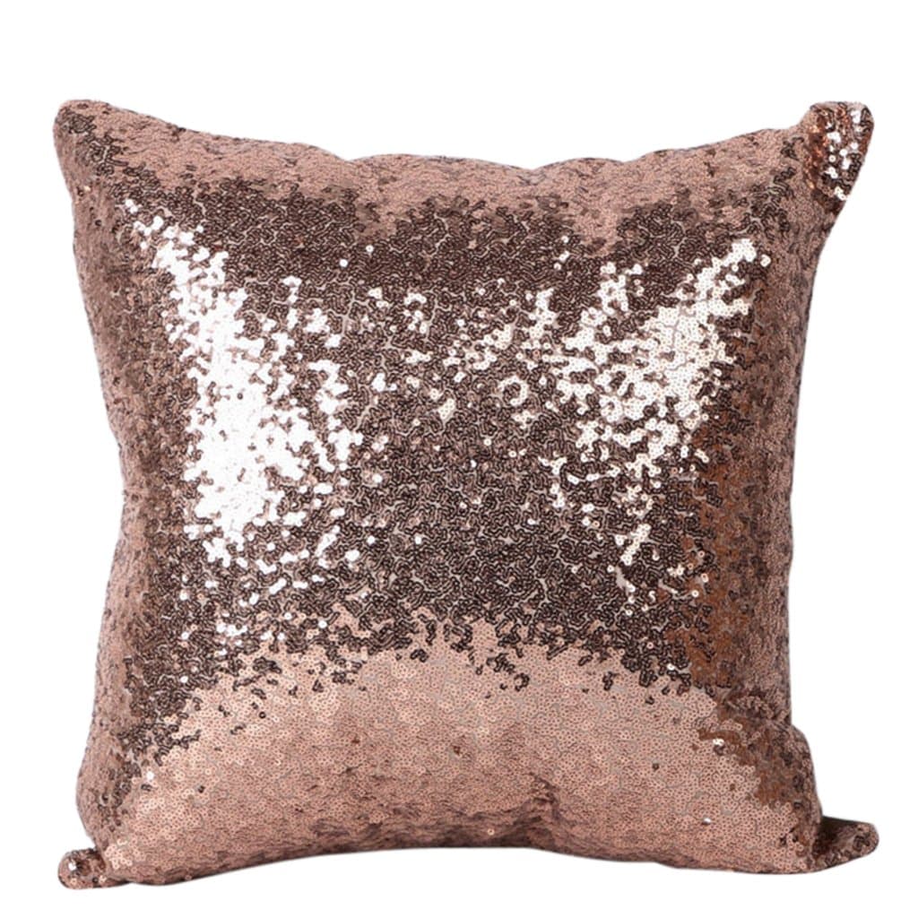 Bettal Pillow Case, Magic Reversible Sequin Pillow Cover Throw Cushion Case, 40cmx40cm (rose gold)