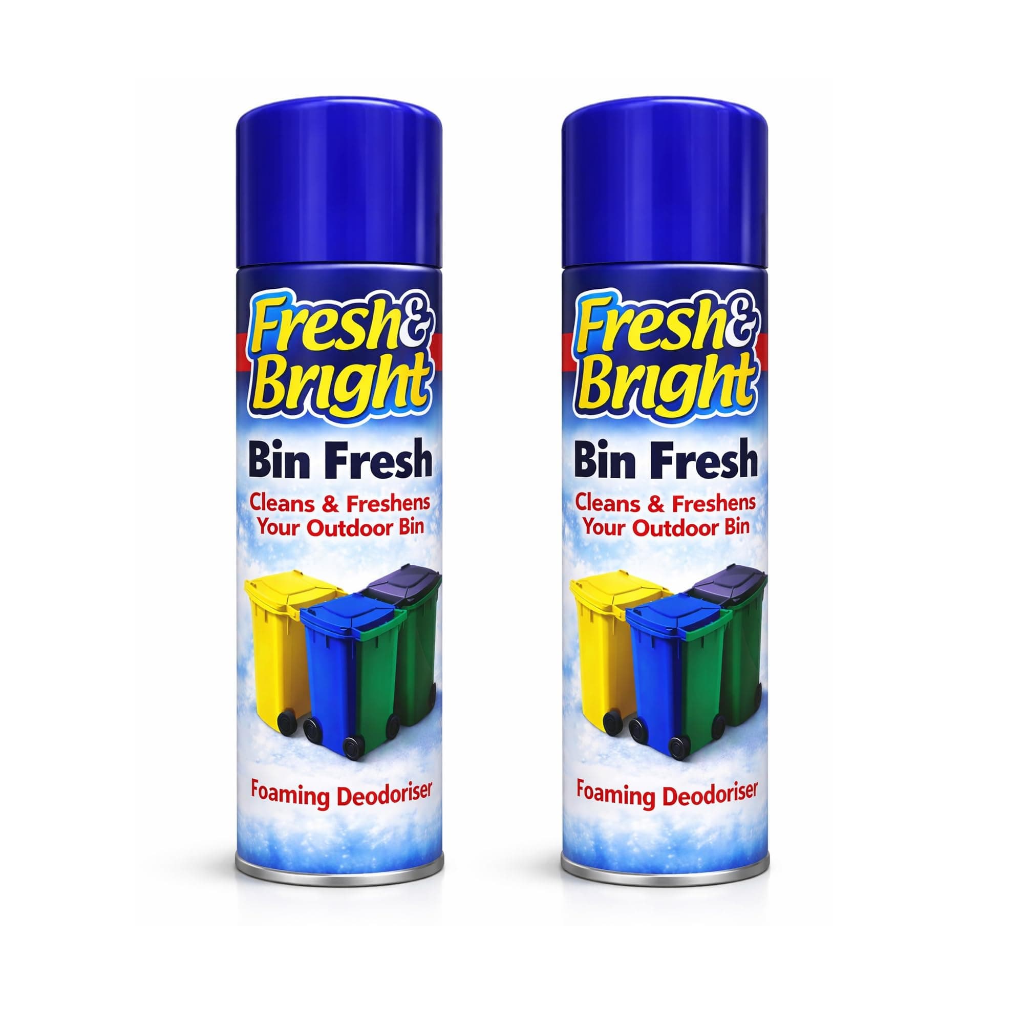 – 2 x CrazyGadget® Fresh & Bright Foaming Deodoriser Bin Cleaner Foam Spray Clean & Freshens Outdoor Bin 500ml