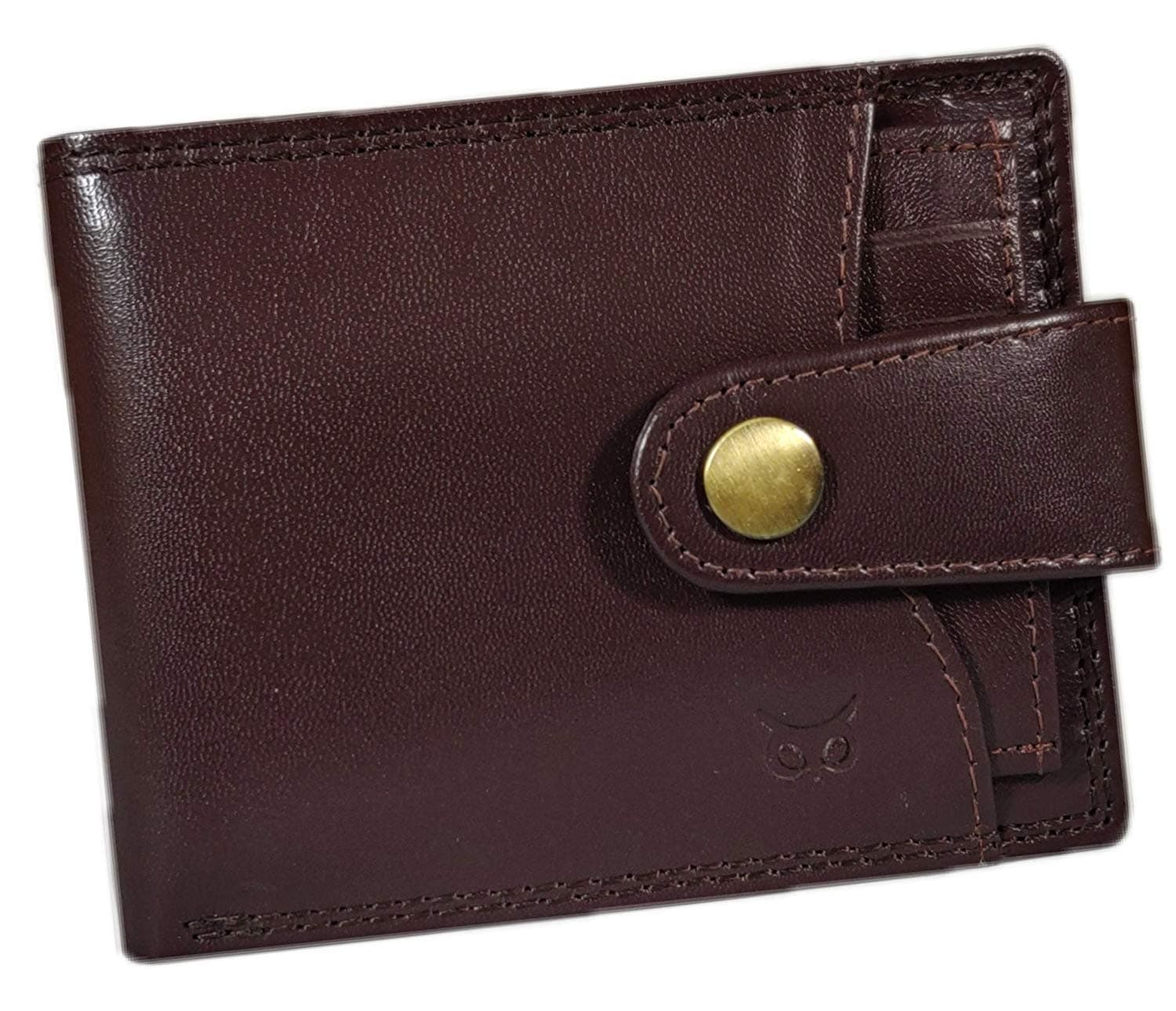 WISE OWL Genuine Leather Brown RFID Protected Elegant Wallet for Men (WOR-5001.17900201)