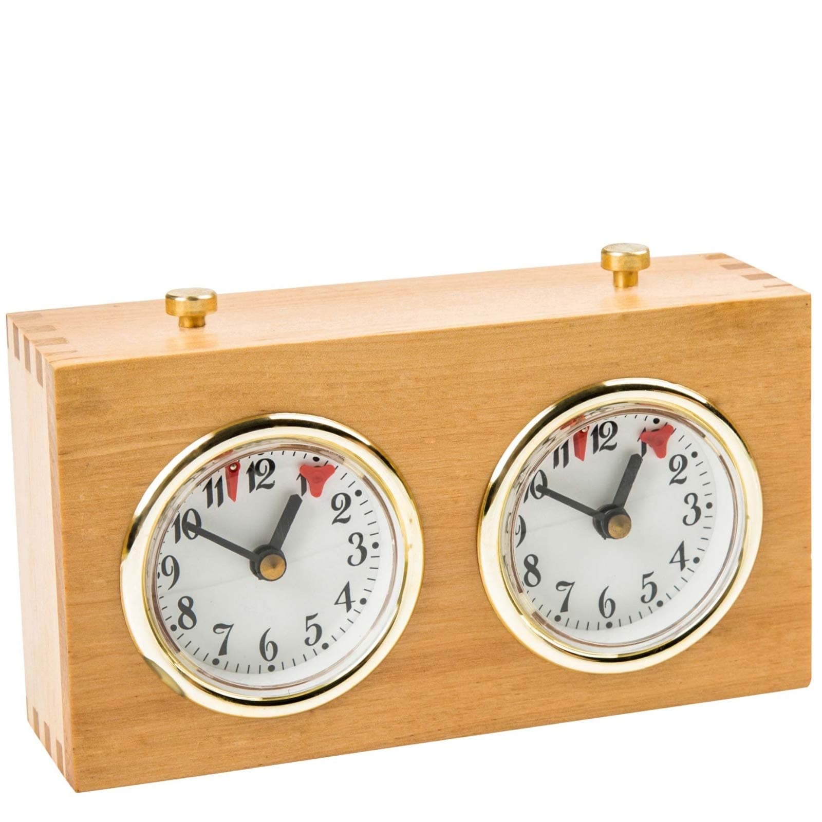 Professional Analog Wood Chess Clock Timer - Wind-Up Mechanism, No Battery Needed