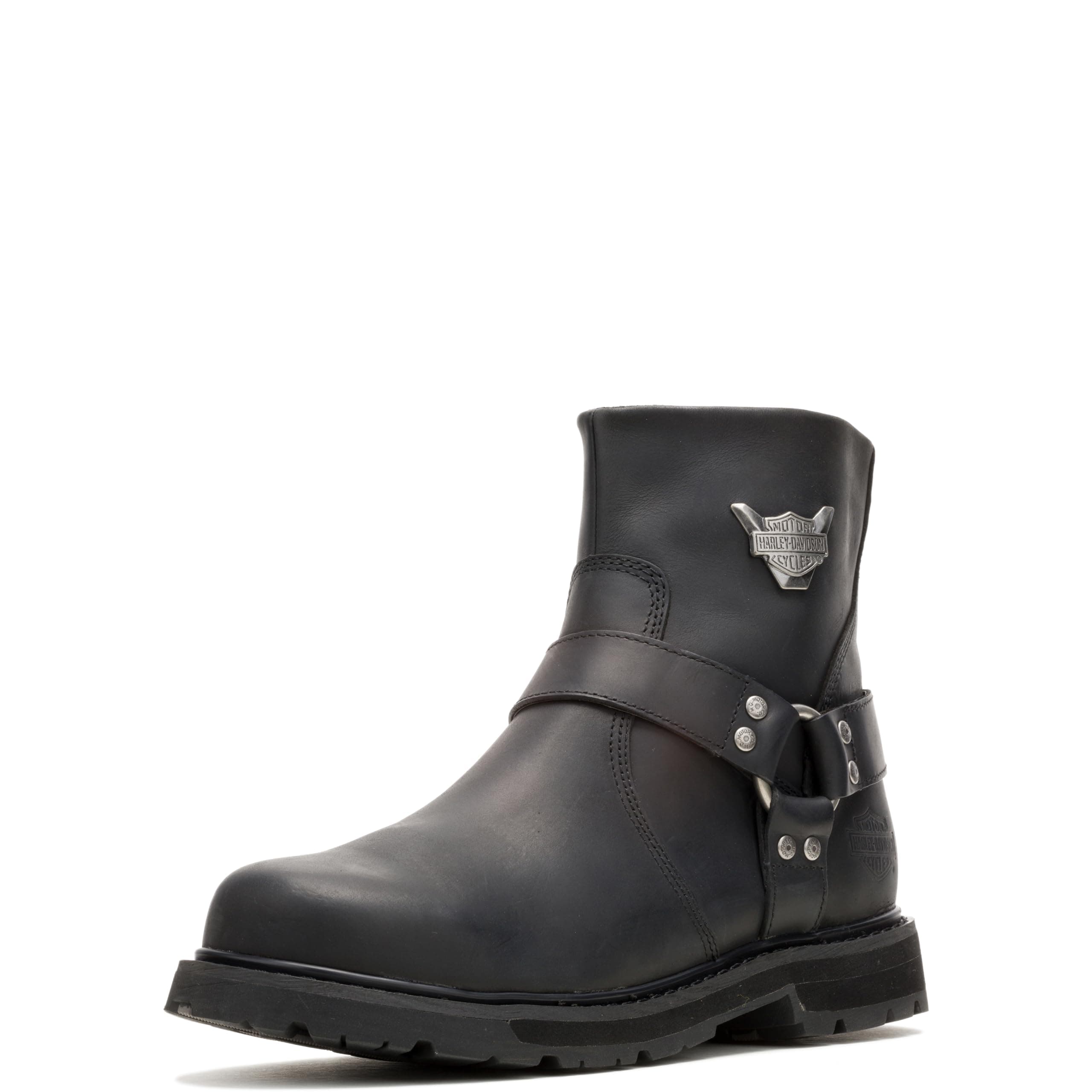 FOOTWEAR Mens Rambert Harness Leather Riding Casual Boots Ankle - Black