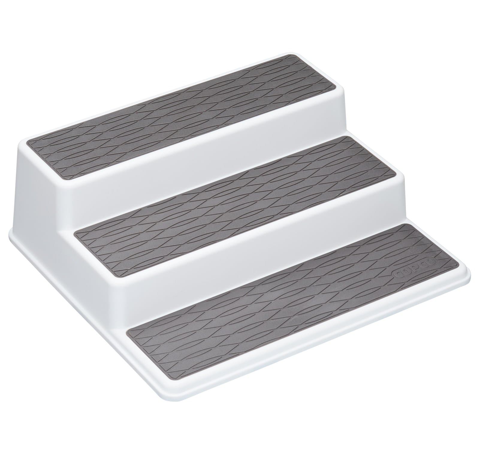 KITCHENCRAFT Copco Three Tier Cupboard Shelf Organiser, Each Step Is 3.5cm High, 26x23x8.5cm, Labelled