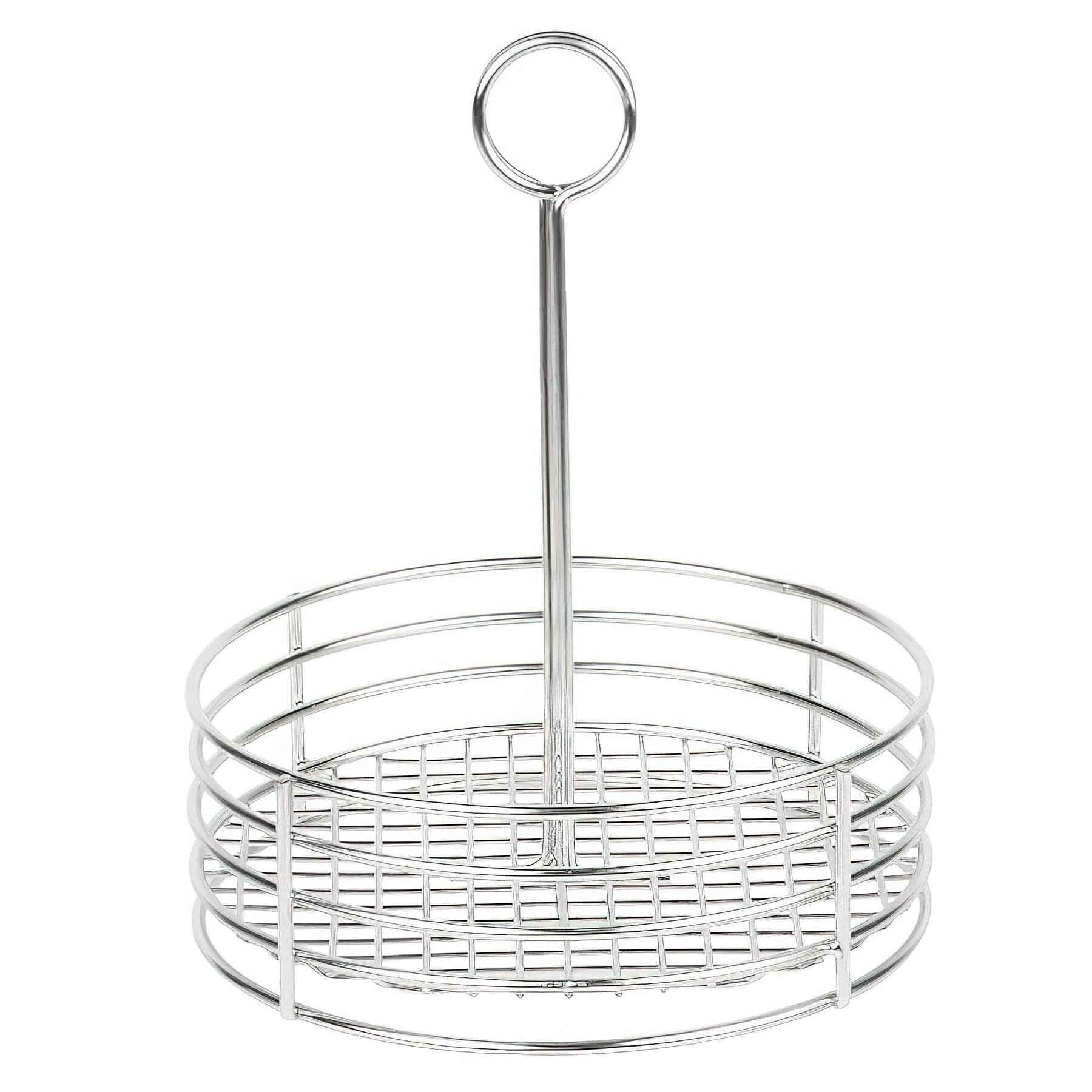 G.E.T. Stainless Steel Round Condiment Caddy - Table Caddies Collection, 7.5