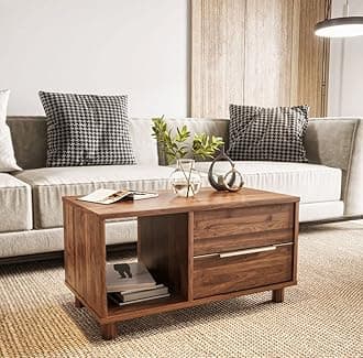 Wakefit Coffee Table | 1 Year Warranty | Center Table, Tea Table, Center Table for Living Room, Coffee Table for Living Room, Engineered Wood (Sencillo - Brown)