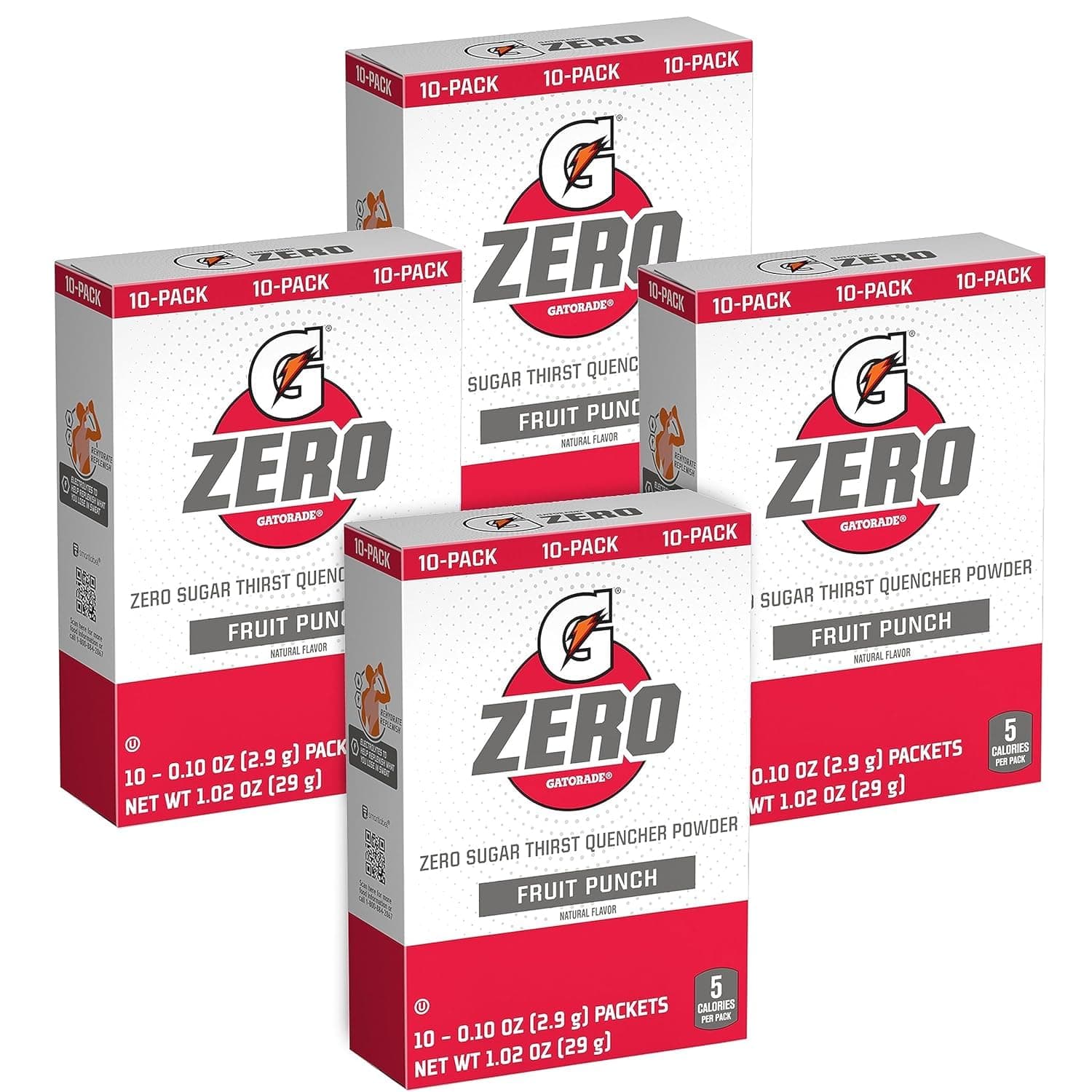 G Zero Thirst Quencher Powder Packets, 0.10 oz Individual Packets (40 Count) (Fruit Punch)