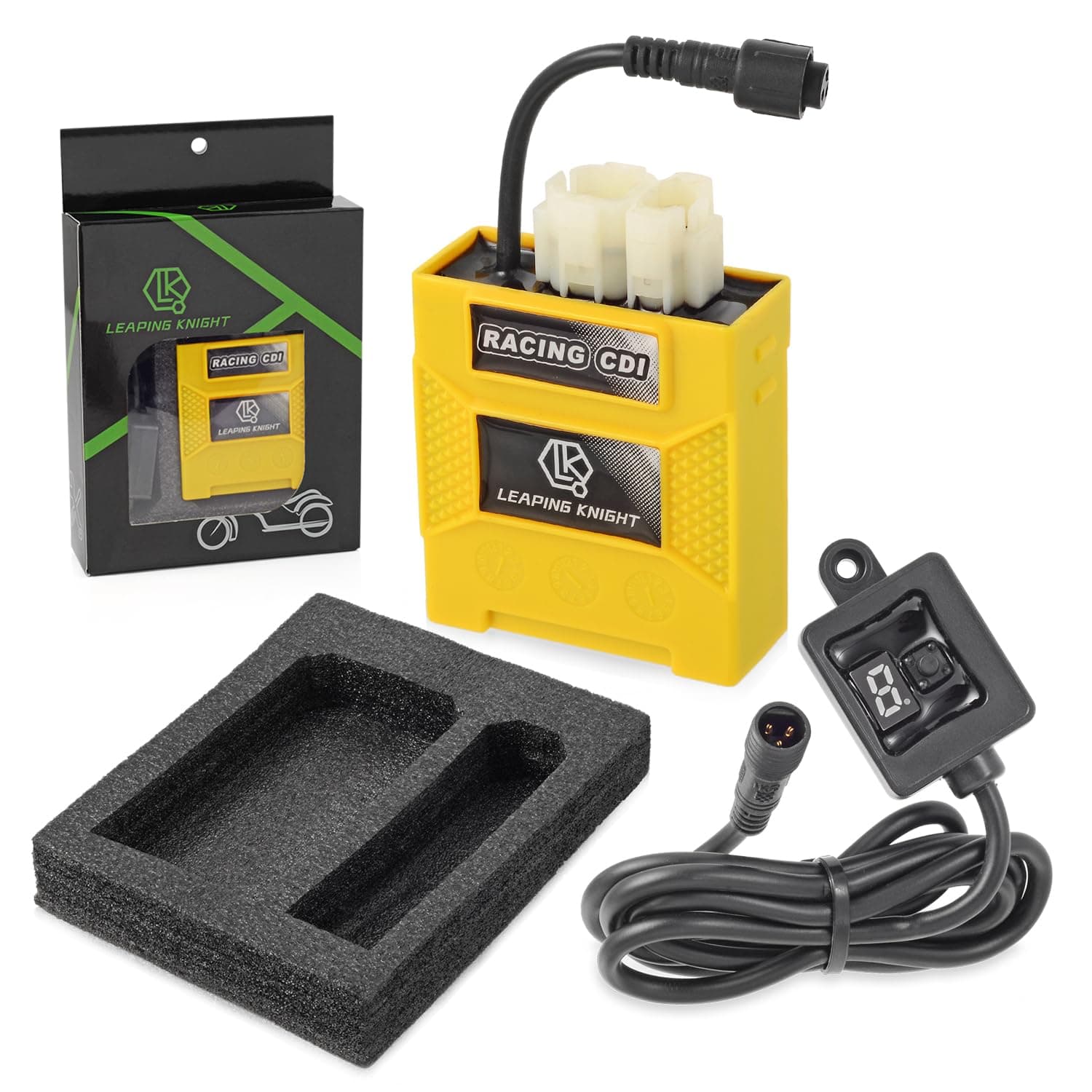 DC CDI Box for GY6,6 Pin High Performance Racing CDI with Long Wire,Digital Adjustable 9 Ignition Curves for GY6 50cc 150cc 250cc Scooter Moped ATV Bike Motorcycle Parts