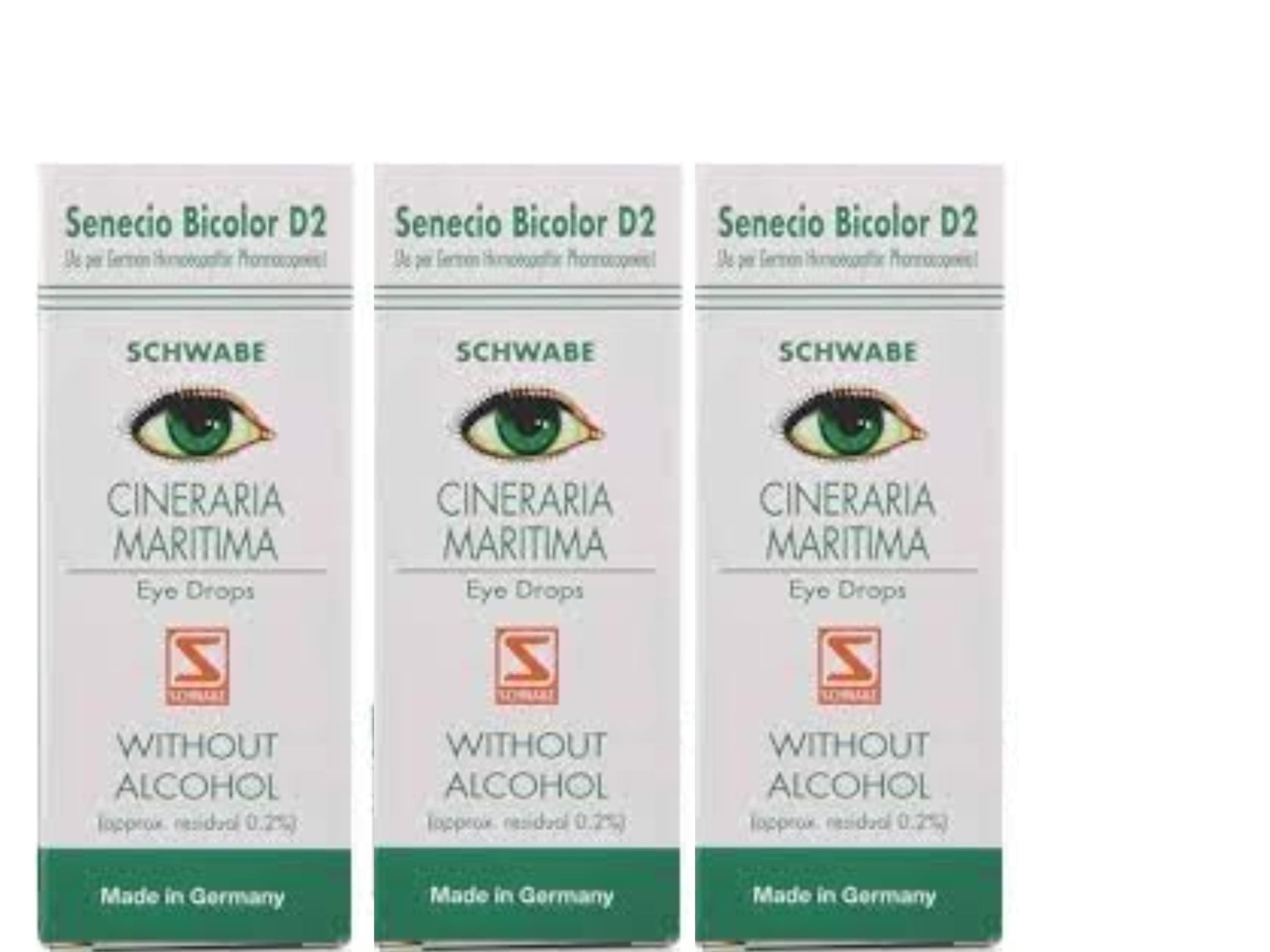 HOMOEOCART Dr. Willmar Schwabe Germany Cineraria Maritima (D2) Eye Drops Without Alcohol 10Ml (pack 0f 3)