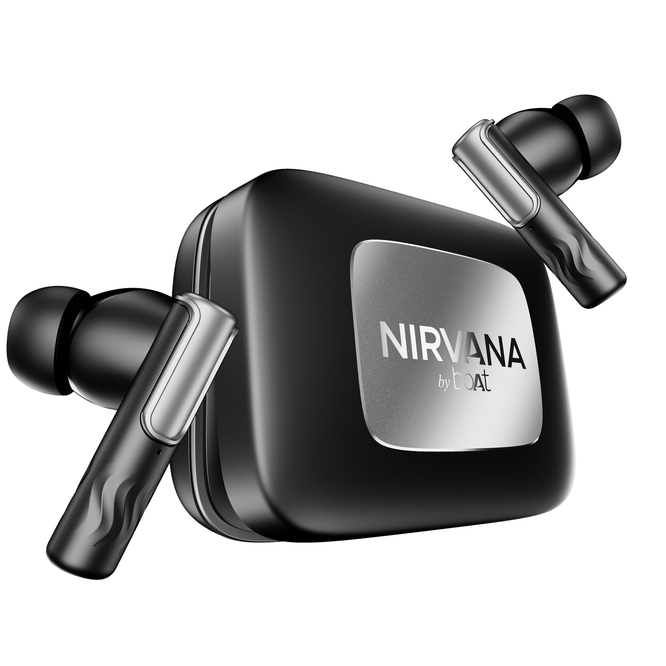 Nirvana Ivy Pro, Dolby Atmos w/Head Tracking, 52dB Hybrid Adaptive ANC,Hi-Res LDAC, Titanium Dual Drivers, Bluetooth Earbuds, TWS Ear Buds Wireless Earphones w/mic (Crystal Black)