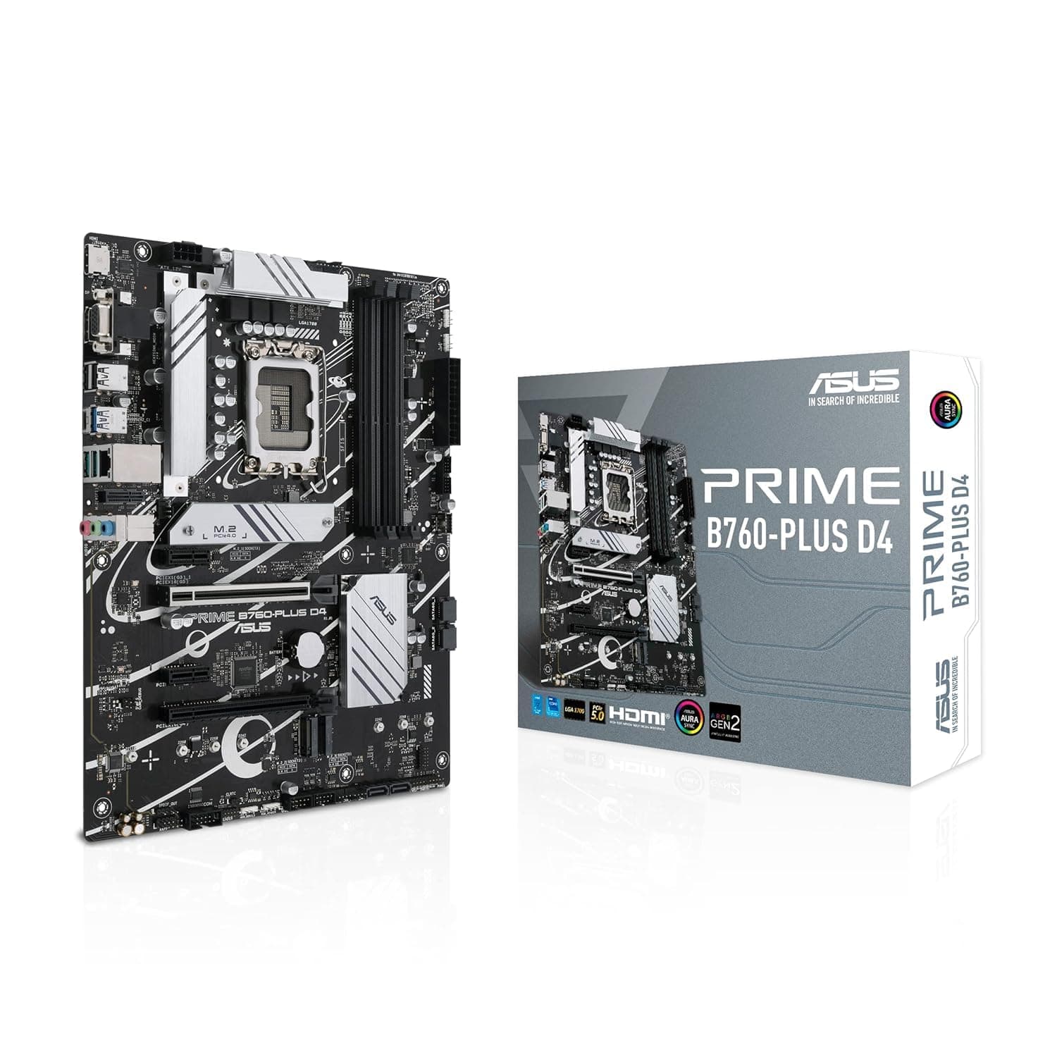 Prime B760-PLUS D4 Intel (13th and 12th Gen)LGA 1700 ATX motherboard PCIe 5.0,3xPCIe 4.0 M.2 slots,DDR4,2.5Gb LAN,DisplayPort,USB 3.2 Gen 2x2 Type-C,front USB 3.2 Gen 1 Type-C,Thunderbolt (USB4®)