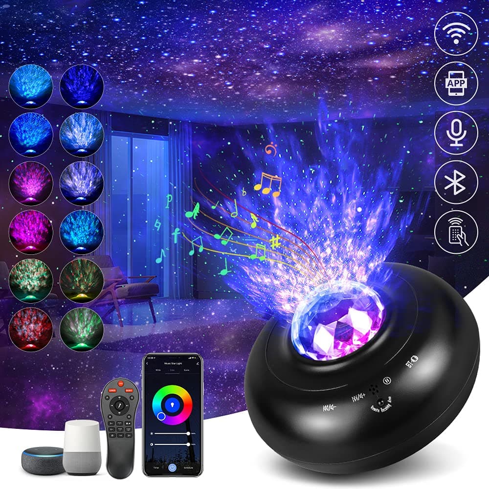 Star Galaxy Light Projector for Bedroom, Smart WiFi Starry Night Star Light Projector with Remote Control/Bluetooth/Timer Compatible with Alexa, Room Sky Light Projector for Kids Adults