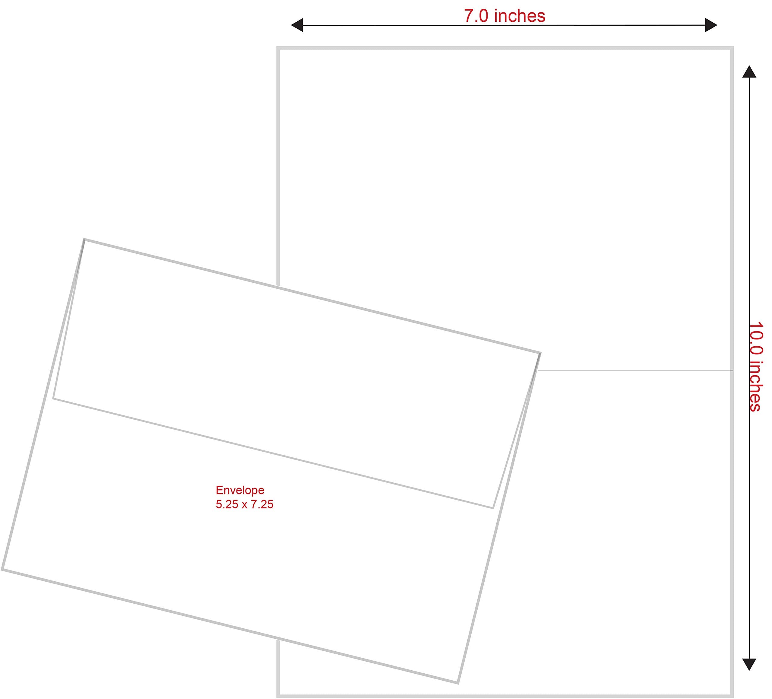 Greeting Card Box Set - Printable Note Cards with Envelopes! - Heavy 80# Card Stock 50 in a set.