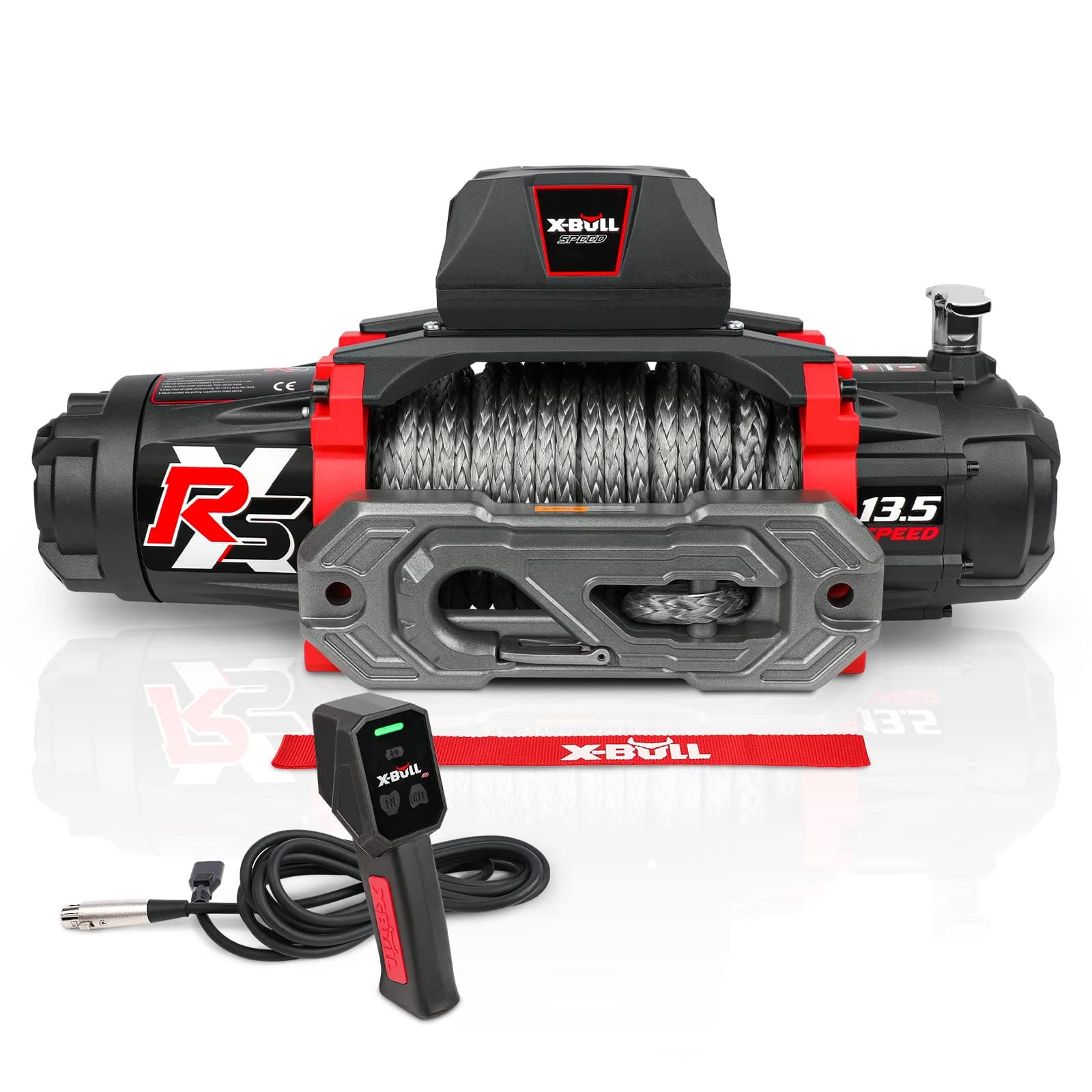 Winch-13500 lb. Load Capacity Electric Winch Kit 12V DC Power for Towing Truck Off Road, 2 in 1 Wireless Remote