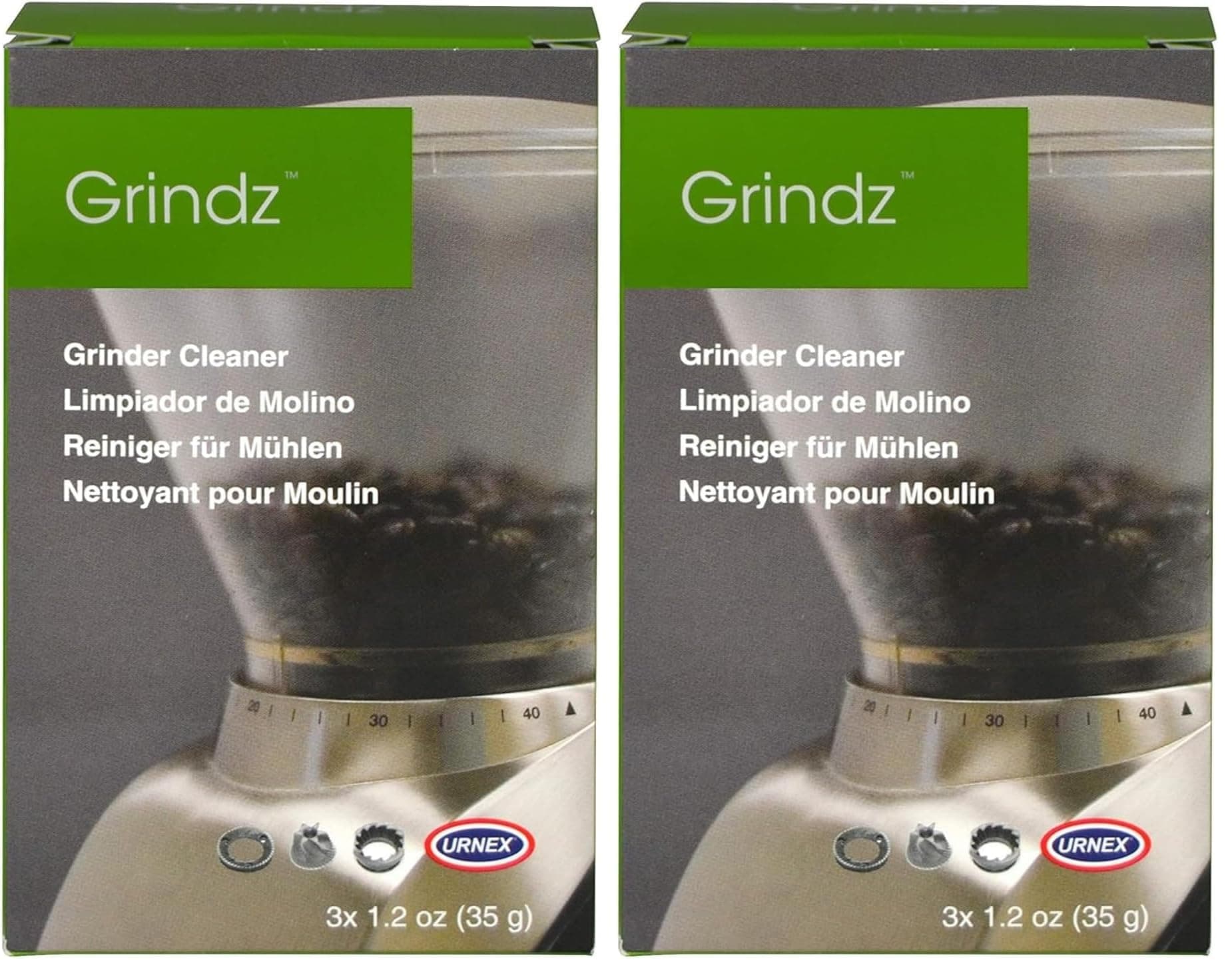 Urnex Grindz Professional Coffee Grinder Cleaning Tablets, 3 Single Use Packets (Pack of 2)