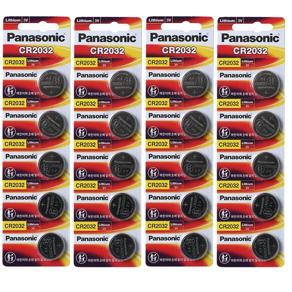 PanasonicCR2032 3V Lithium Battery 4PACK X (5PCS) = 20 Single Use Batteries