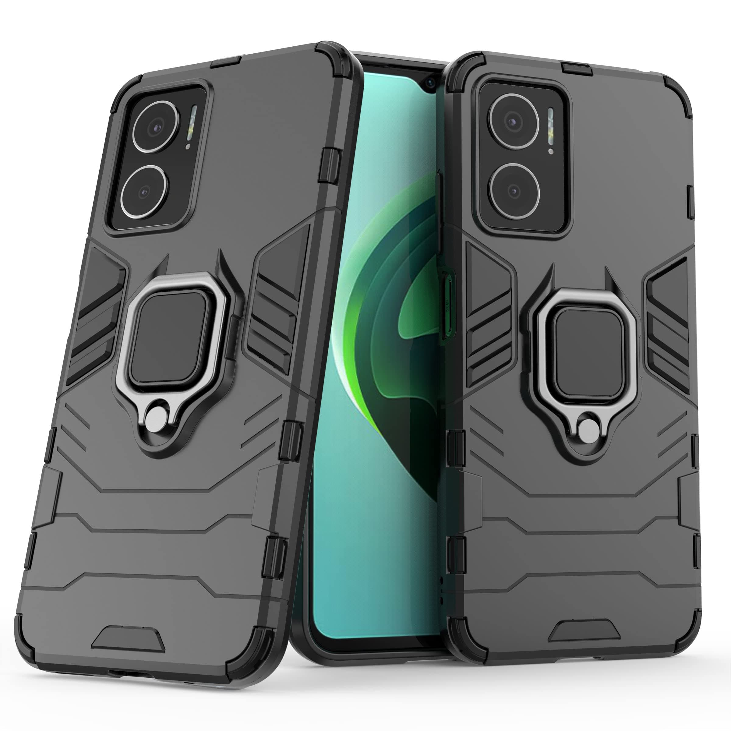 2NSPDRGNI Case for Xiaomi Redmi Note 11E / Redmi 10 5G,Hybrid Heavy Duty Protection Shockproof Defender Kickstand Armor Case Cover,Black