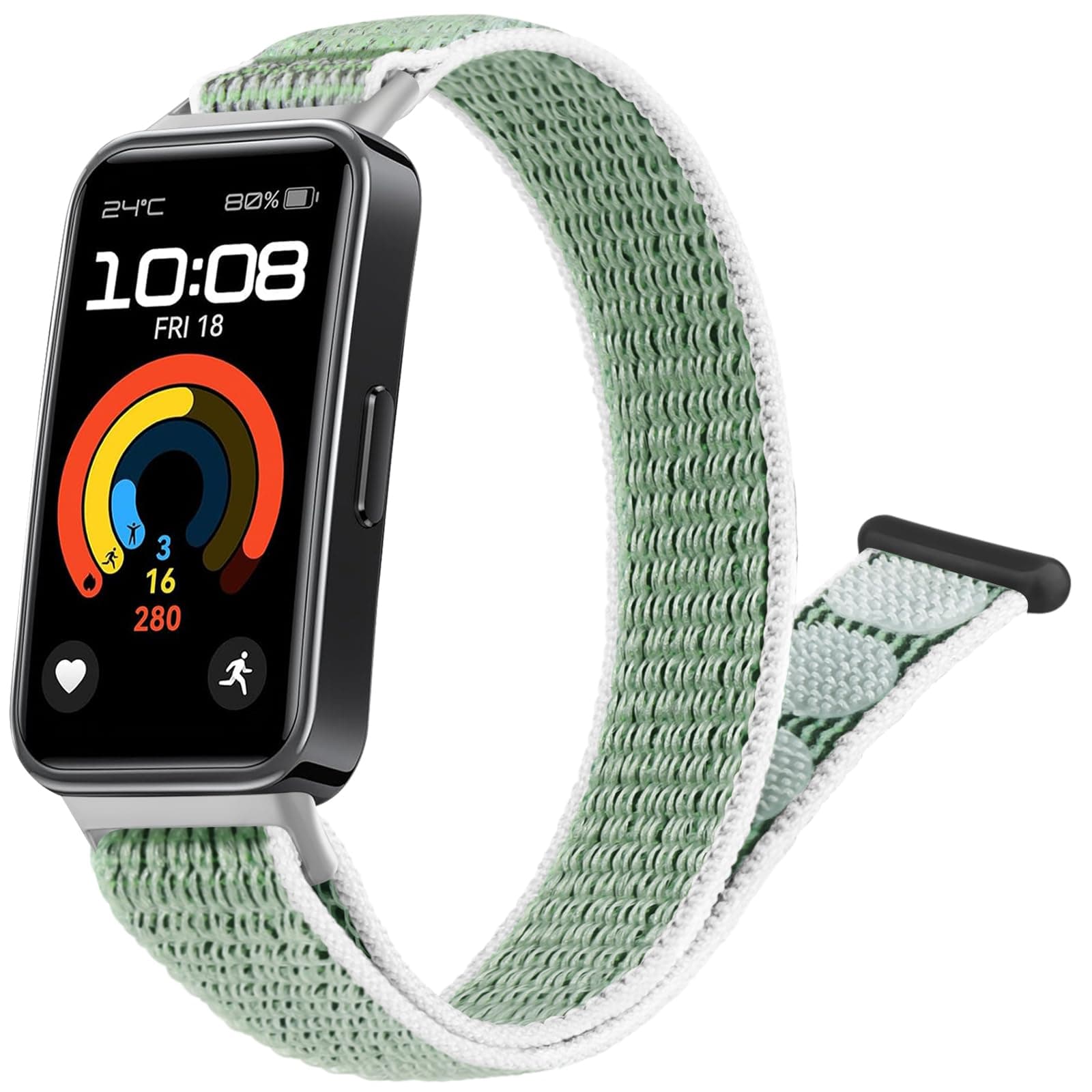 VancleSoft Nylon Strap for Huawei Band 8/Huawei Band 9 Strap ,Quick Release Replacement Wristband for Huawei Band 8/Huawei Band 9 Band Woman Man (Green)