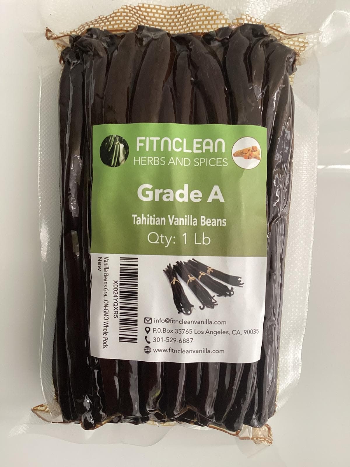 16oz Tahitian Vanilla Beans Grade A. 6"-7" Bulk for Extract, Cooking and Baking by FITNCLEAN VANILLA| 1Lb Fresh Gourment Natural NON-GMO Whole Pods