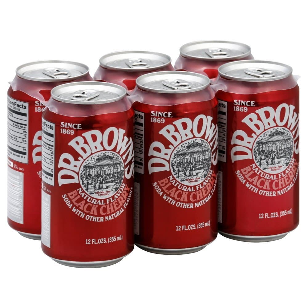 Dr Browns Soda Black Cherry, 12 Fl Oz (Pack of 6)