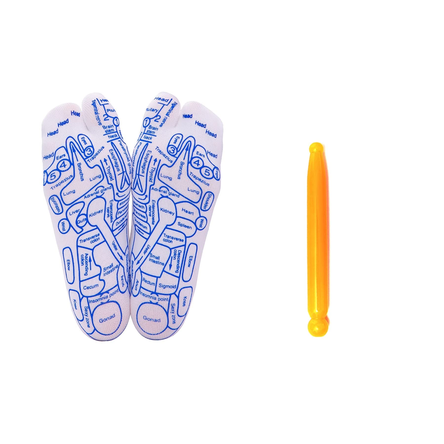 Broman Massage Socks,Reflexology Socks Precisely Printed With Reflexology Chart Of Both Sole And Instep. Provide You A Good Choice To Have A Full Foot Massage By The Acupressure Pen- Socks For Women