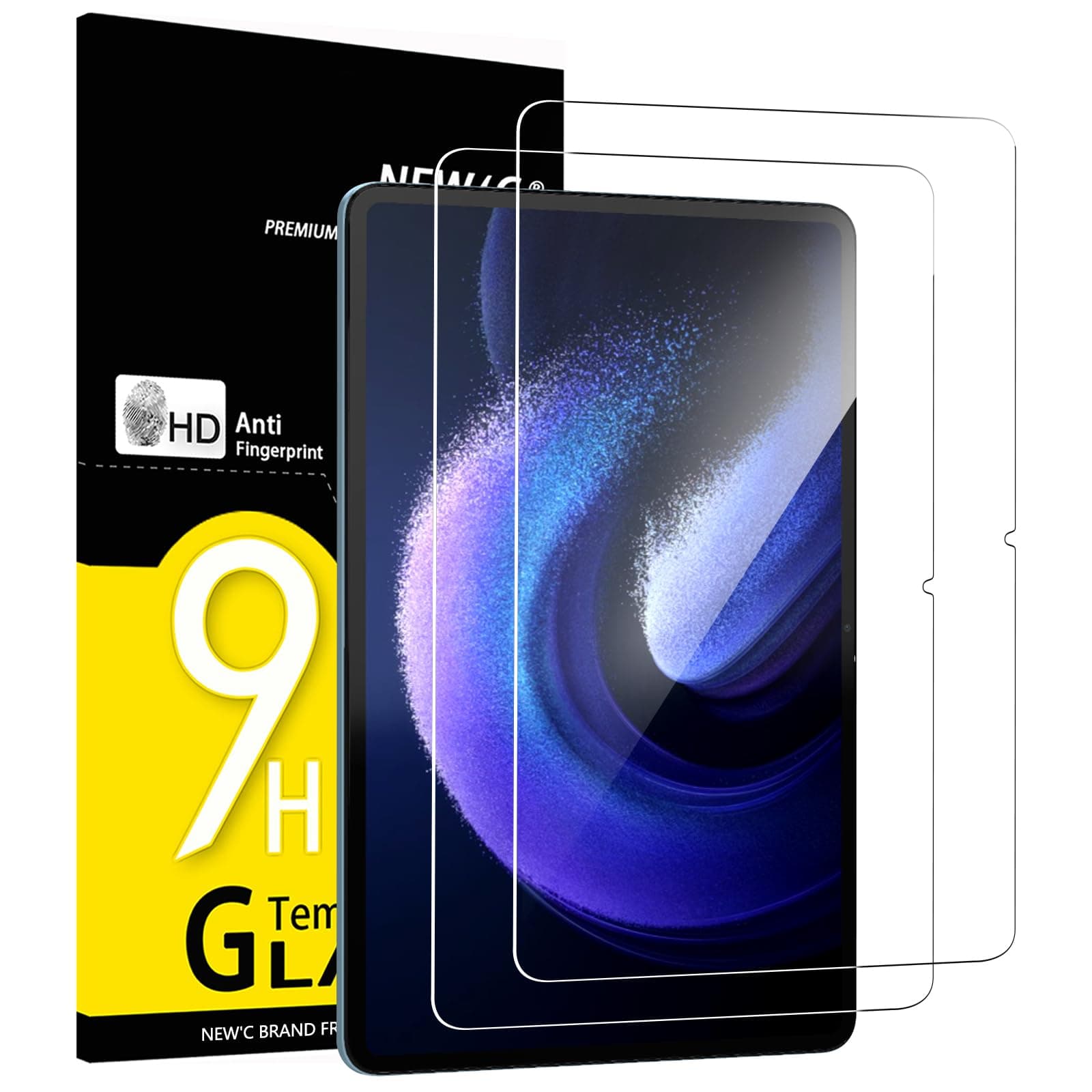 NEW'C 2 Pack Designed for Xiaomi Redmi Pad 2 4G, Xiaomi Pad 6 / Pad 6 Pro (11 inch) Screen Protector Tempered Glass, Bubble Free, Ultra Resistant