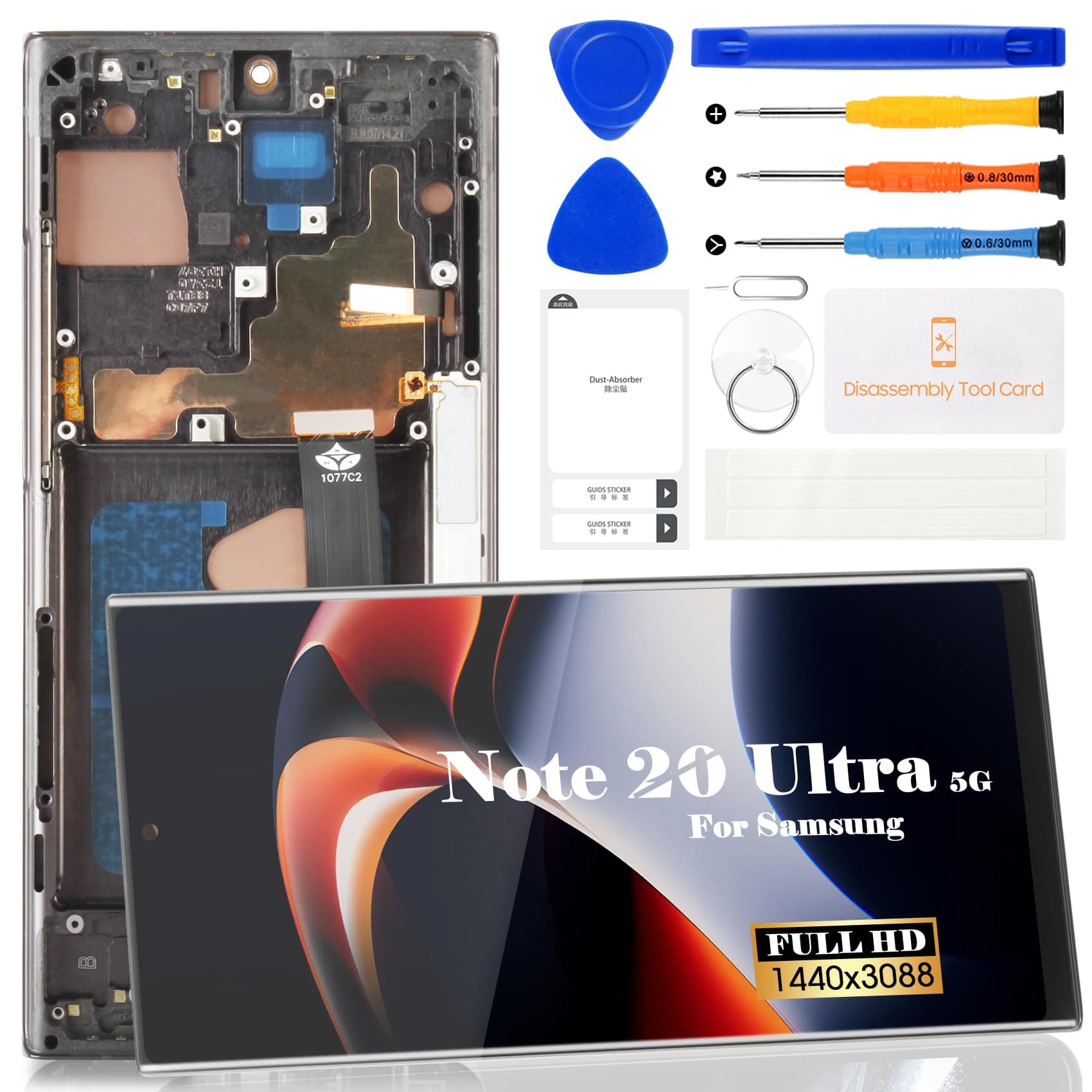 OLED for Samsung Note 20 Ultra 4g Screen Replacement for Samsung Galaxy Note 20 Ultra 5g LCD Screen Kits SM-N986U for SM-N985F/DS Screen Digitizer Repair Touch Display Assembly with Frame Black