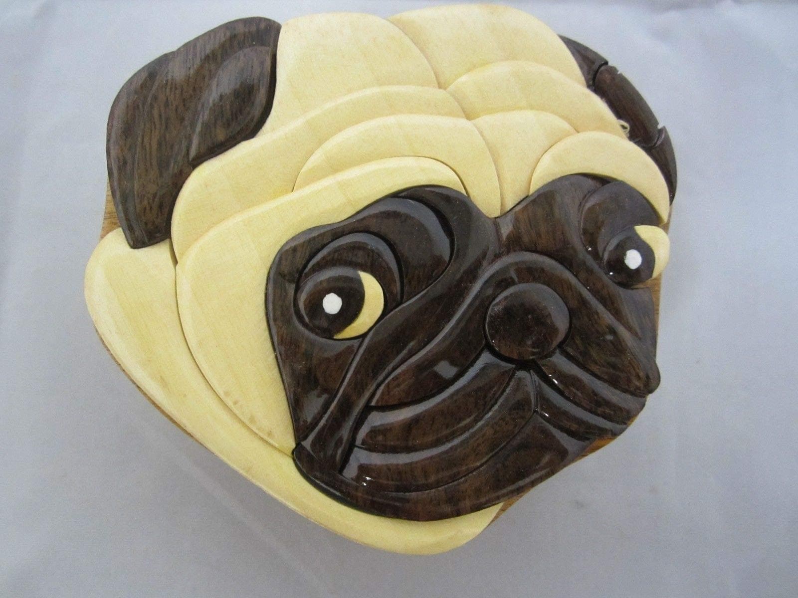 Wooden Puzzle Box - Pug Dog